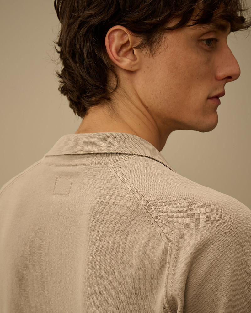 Cotton Crepe Short Sleeve Polo Sweater 6