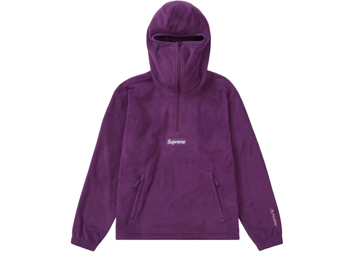 Supreme Polartec Facemask Half Zip Hooded Sweatshirt Dark Purple - 1