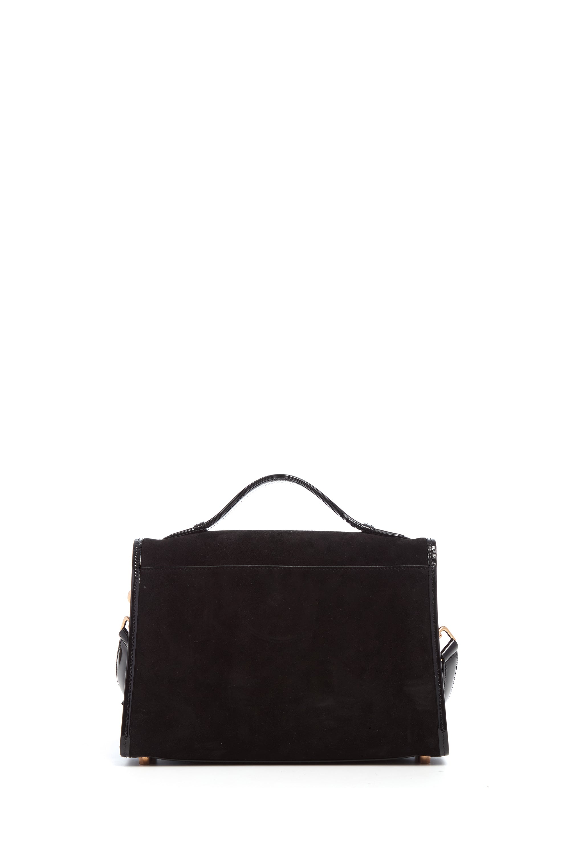 Medium Leonora Flap Bag in Black Suede - 3