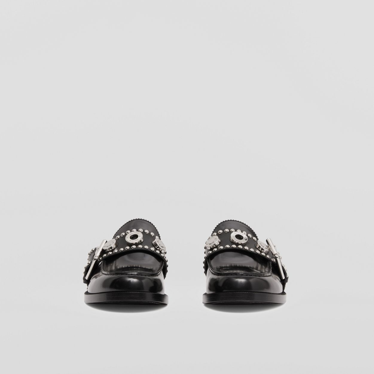Logo Detail Buckled Leather Loafers - 4