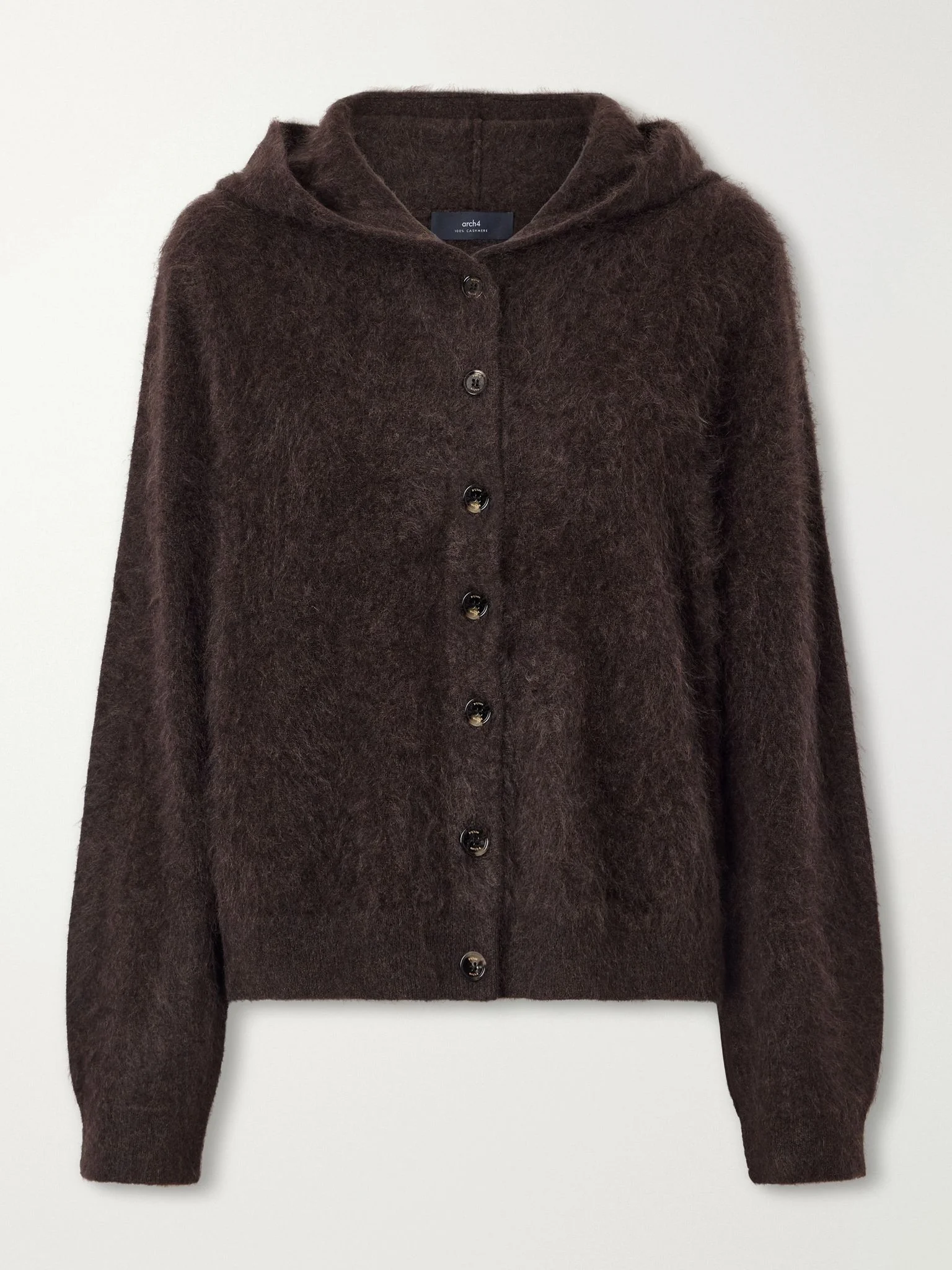 Evelyn hooded cashmere sweater Chocolate - 1