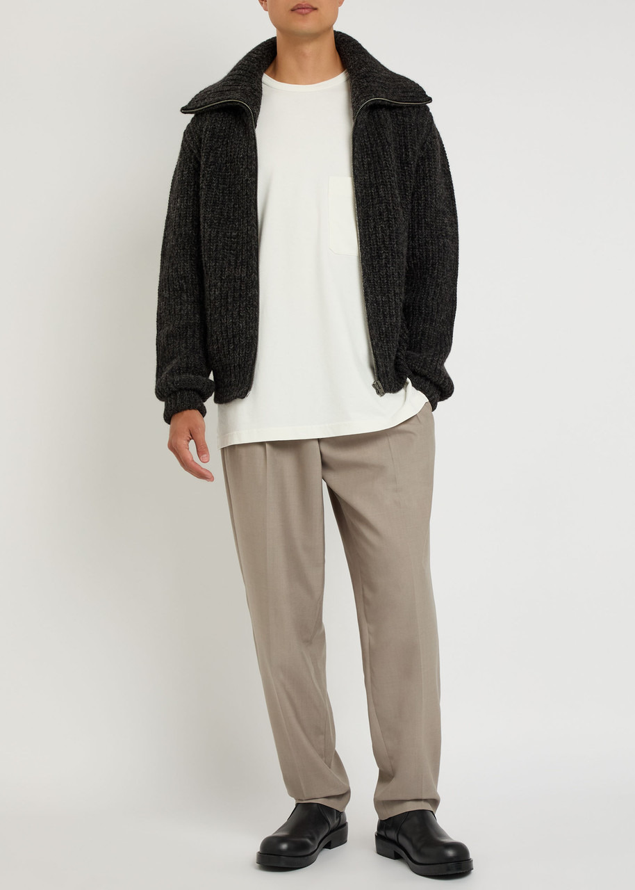 Lemaire Zipped Ribbed Brushed Alpaca-blend Cardigan - 4