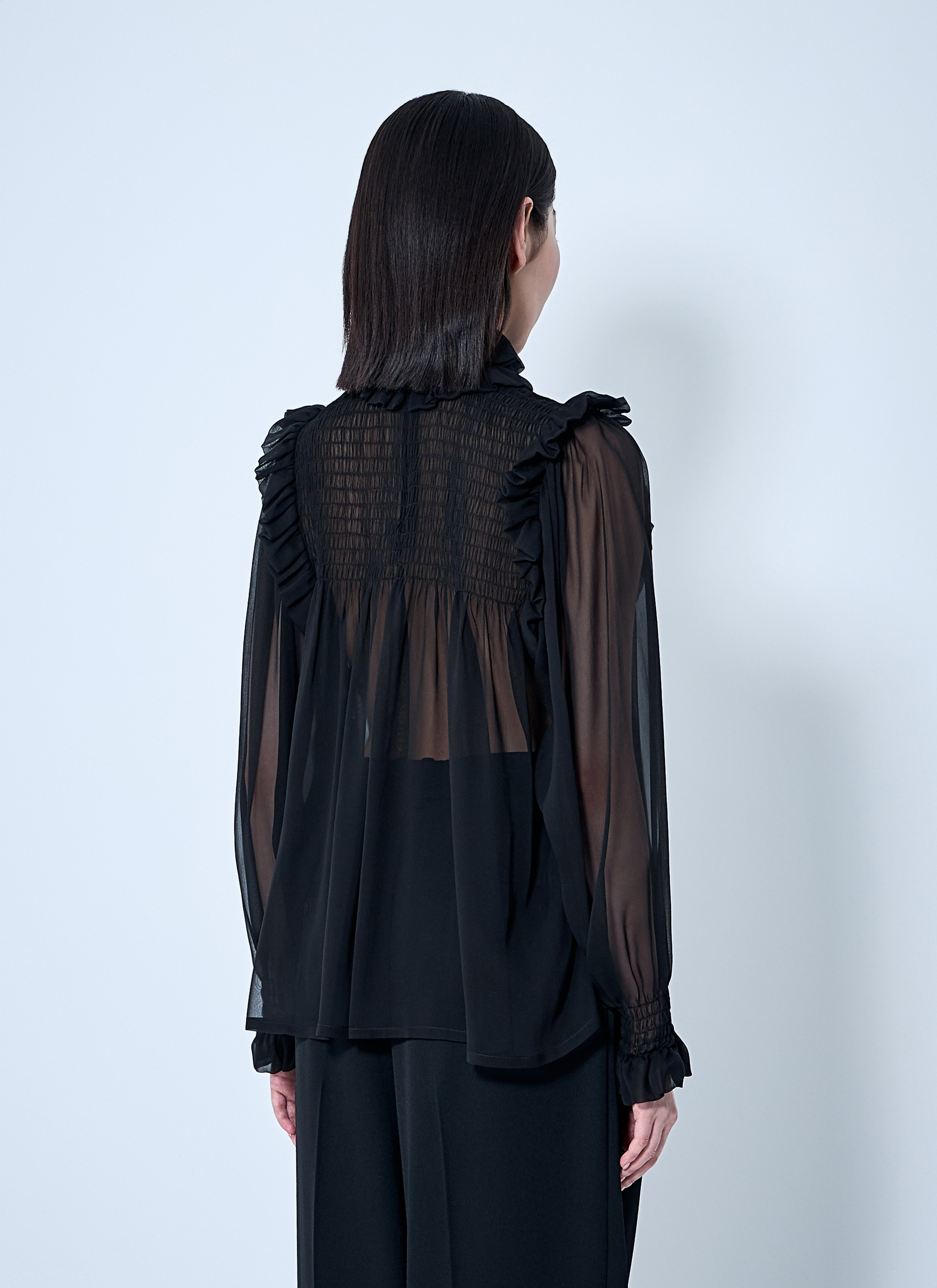 Saint Laurent Women Ruffled Silk Blouse - 4