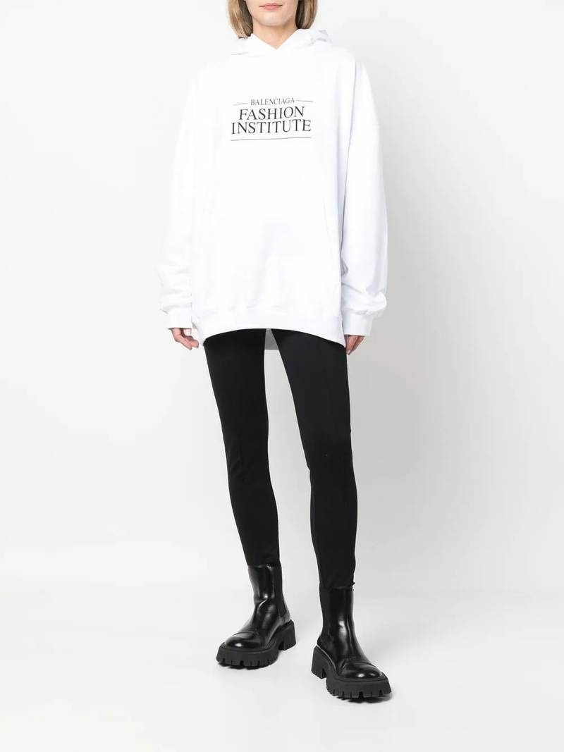 BALENCIAGA slogan-print hoodie outlook