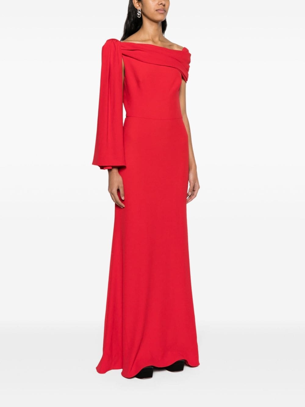 draped off-shoulder gown - 3