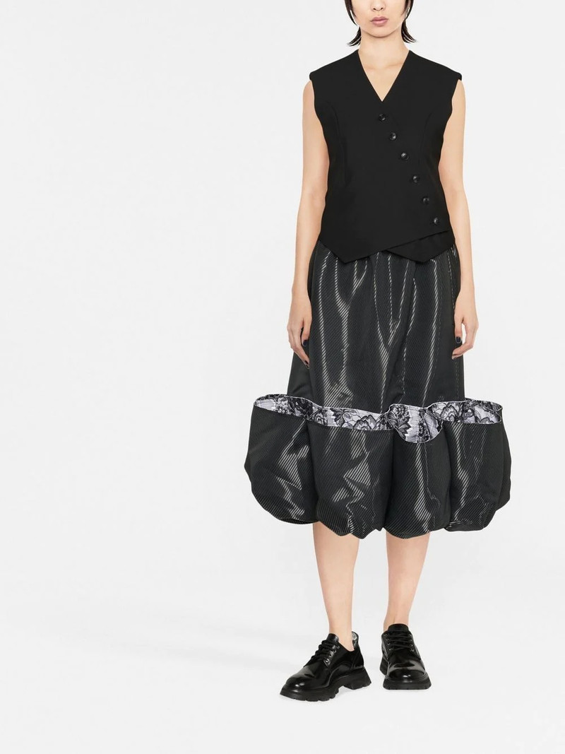 Comme Des Garçons puff hem lace-trim skirt outlook