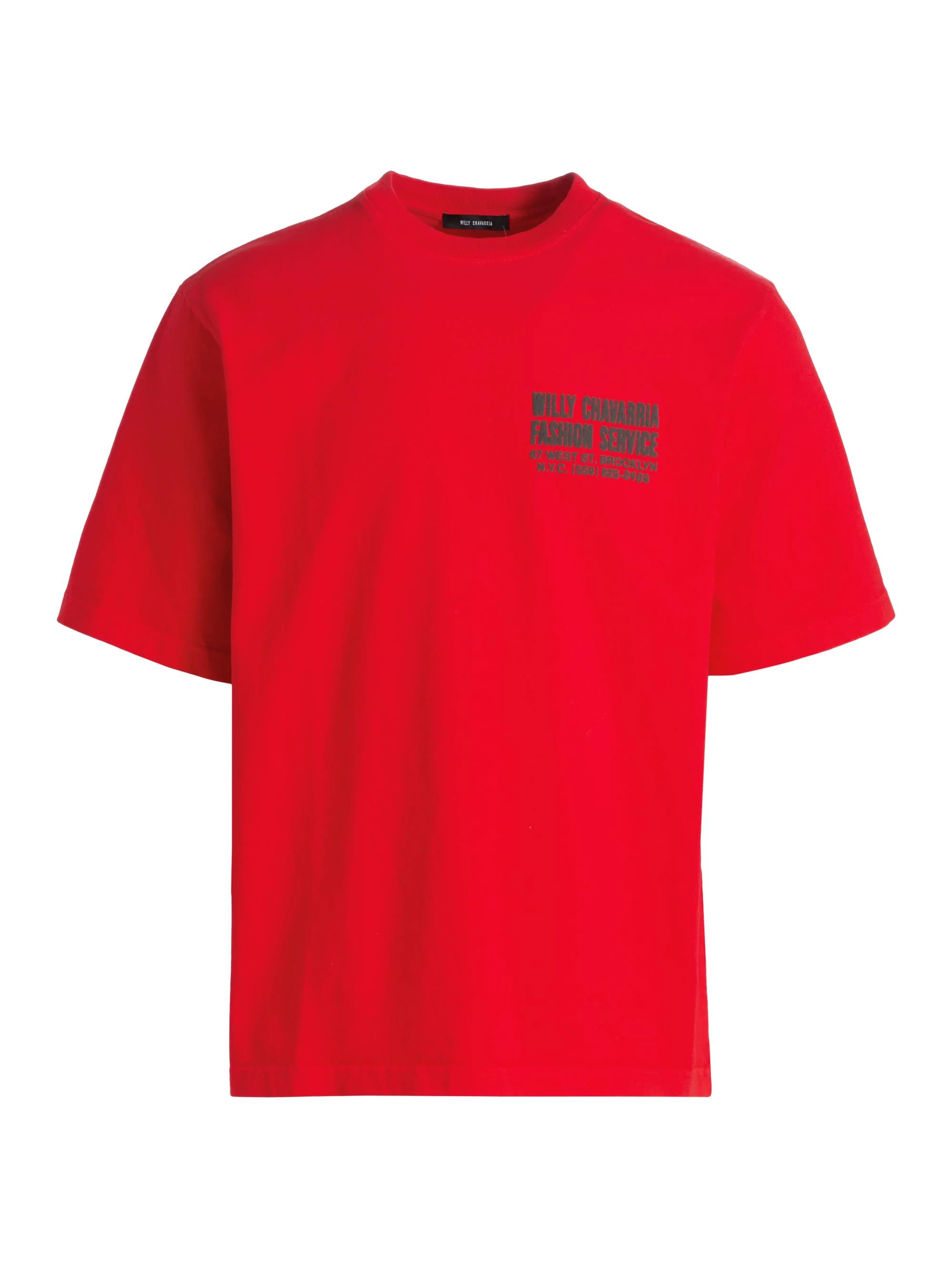 Men's Fashion Service Crewneck T-Shirt - Red Hot - 1