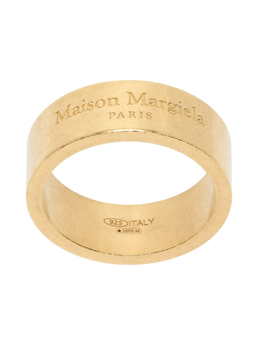 【Maison Margiela】Logo Ring Yellow Gold Maison Margiela: Gold Logo Ring | SSENSE