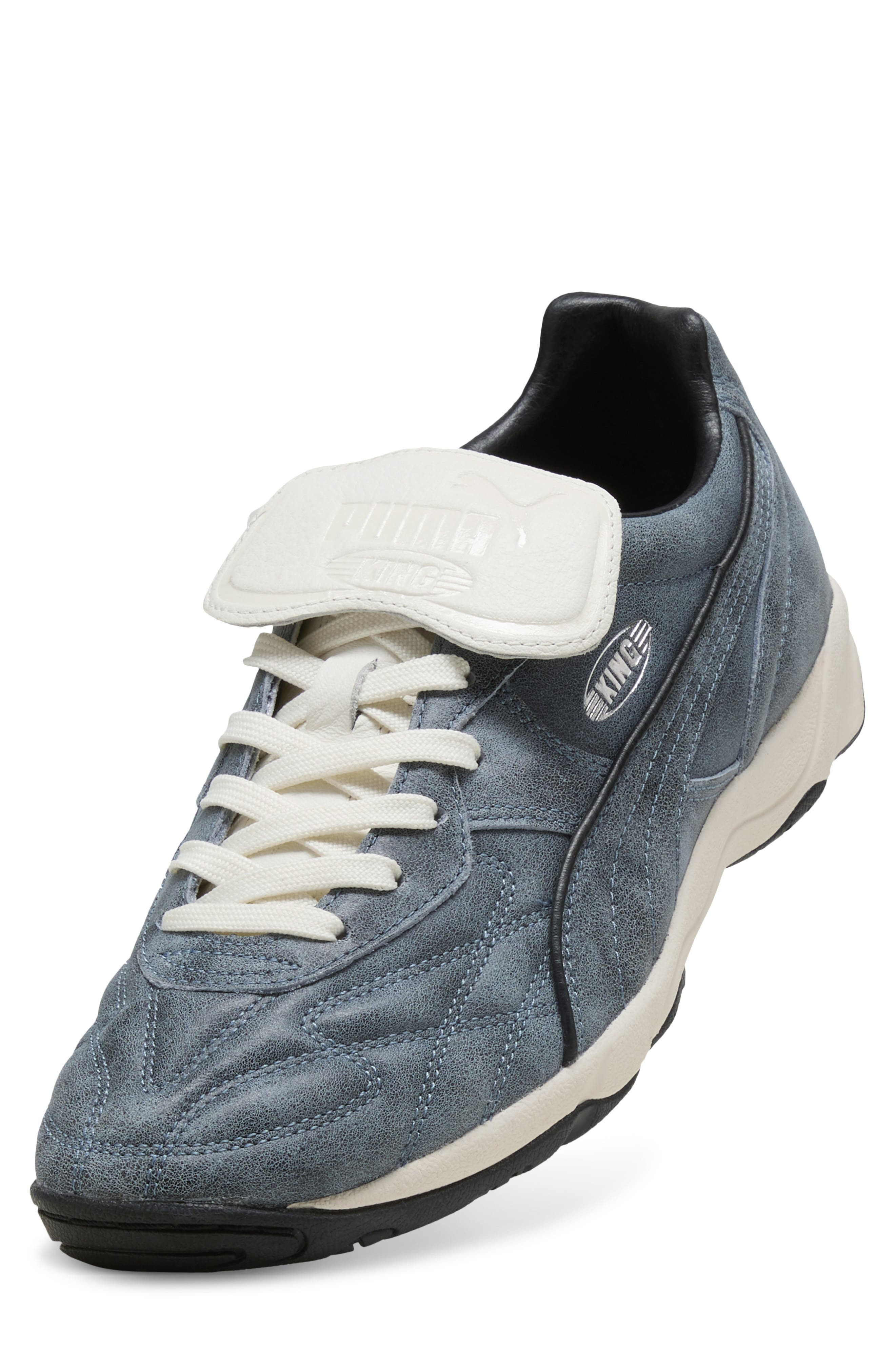PUMA King Indoor Premium Soccer Sneaker in Cool Blue/Warm White at Nordstrom - 7