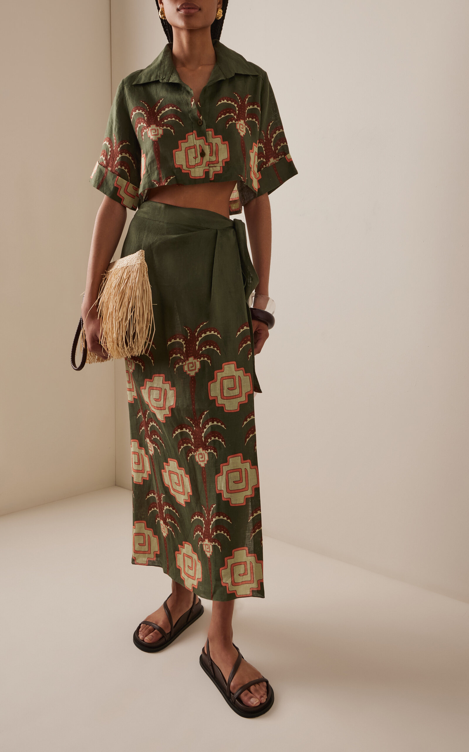 Cumbi Cropped Linen Shirt multi - 3