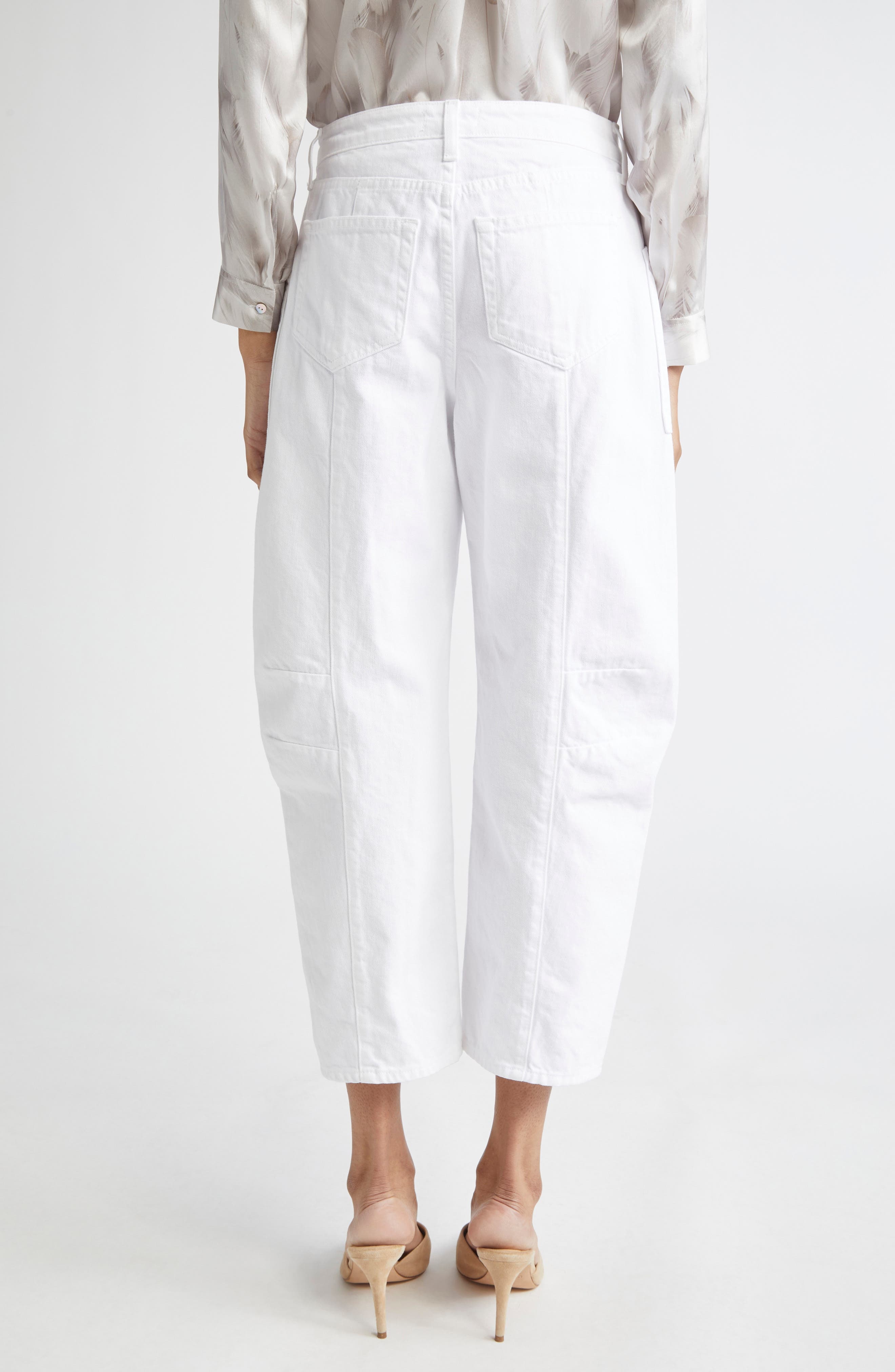 L'AGENCE Cody High Waist Barrel Leg Rodeo Jeans in Blanc at Nordstrom - 3