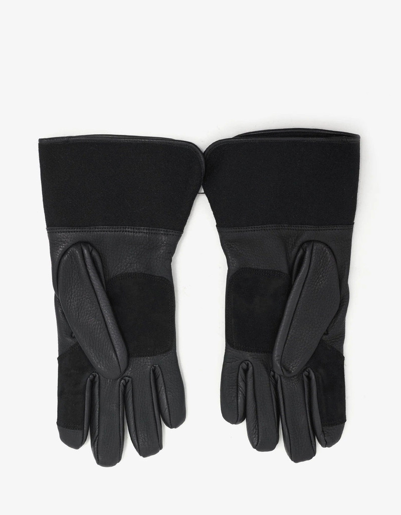 BALENCIAGA Balenciaga Black Leather & Wool Gloves outlook