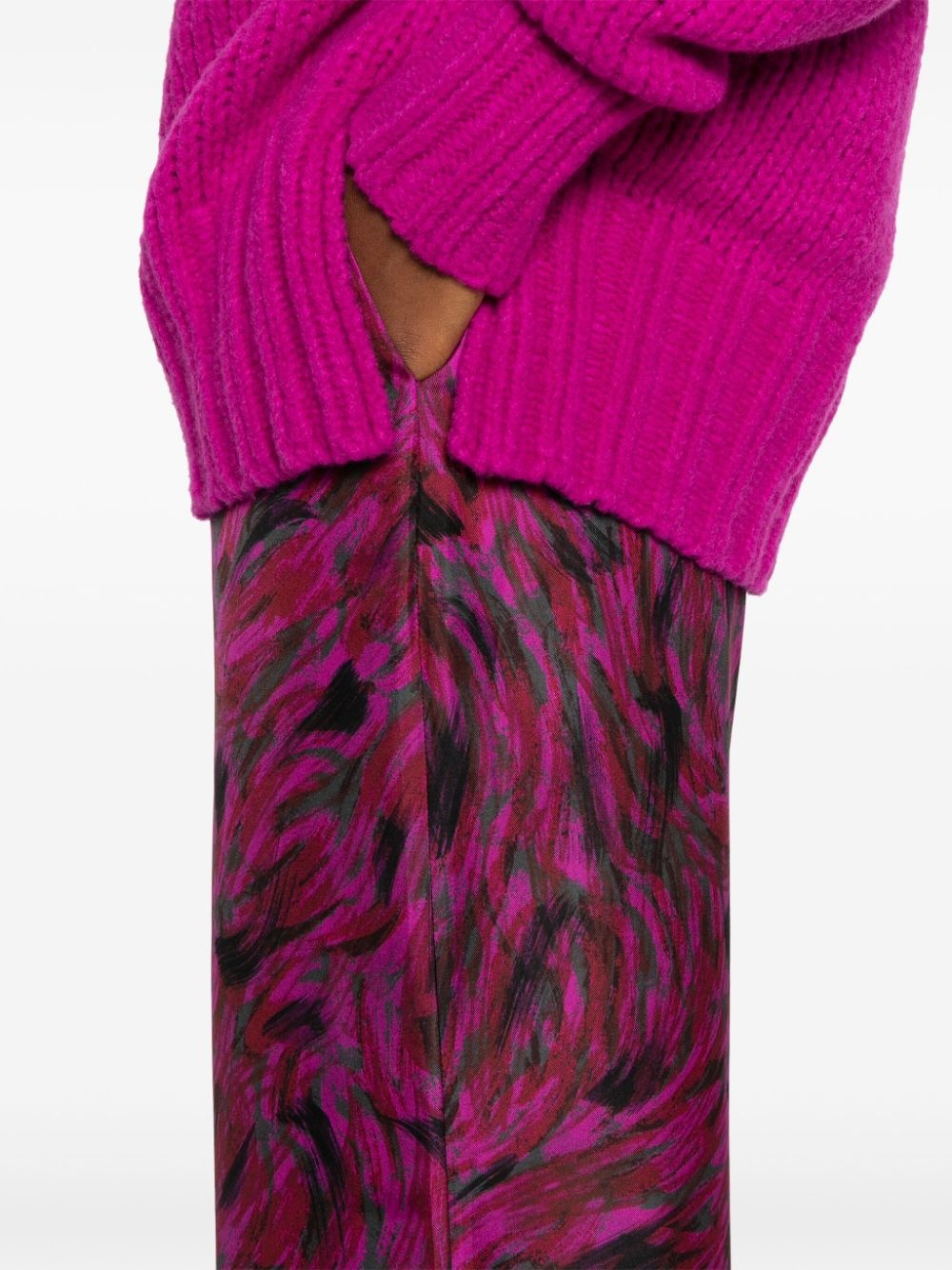 brush stroke-printed trousers - 5