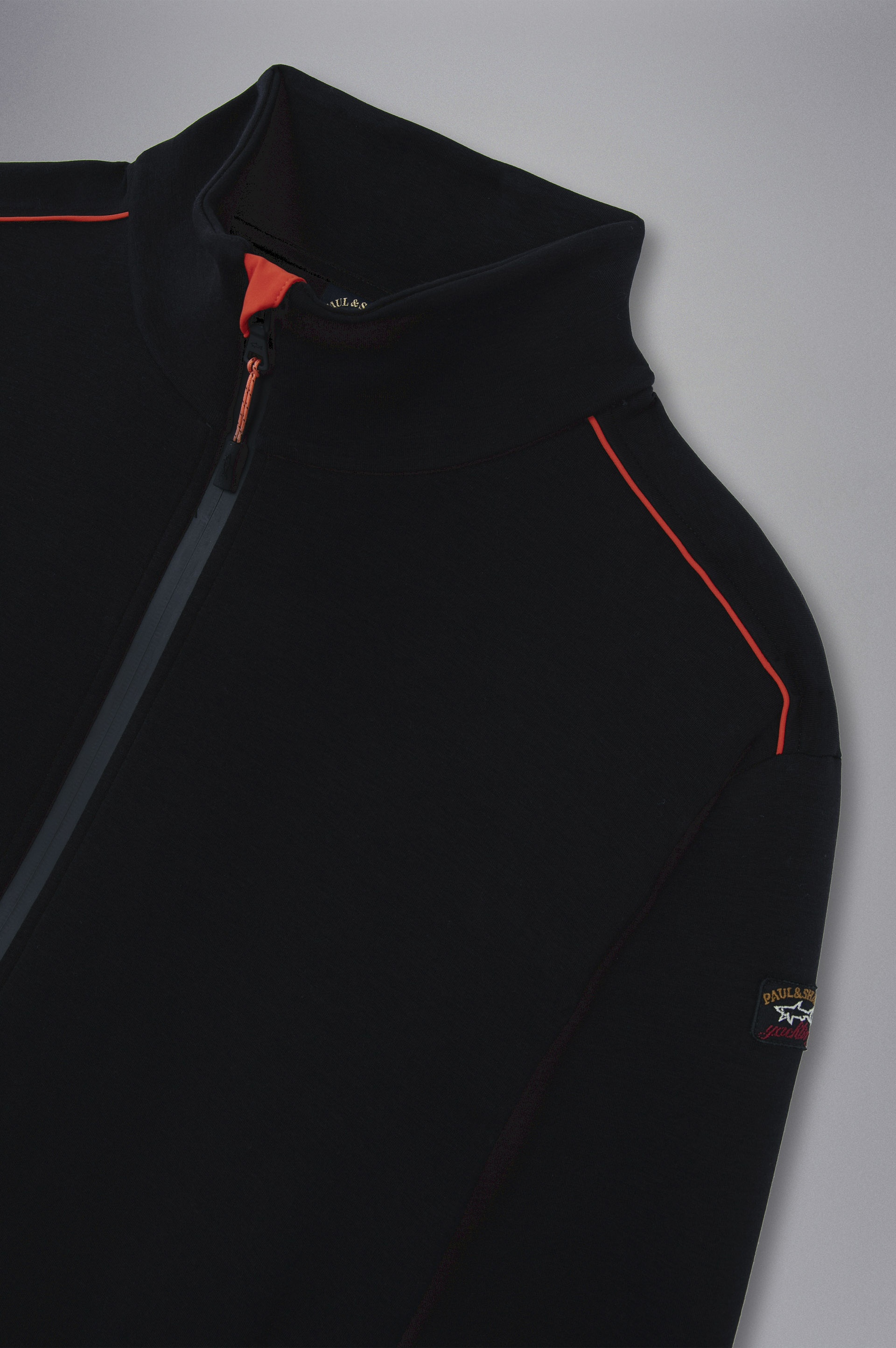 COTTON ZIPPED SWEATSHIRT WITH CONTRASTING DETAILS - 5