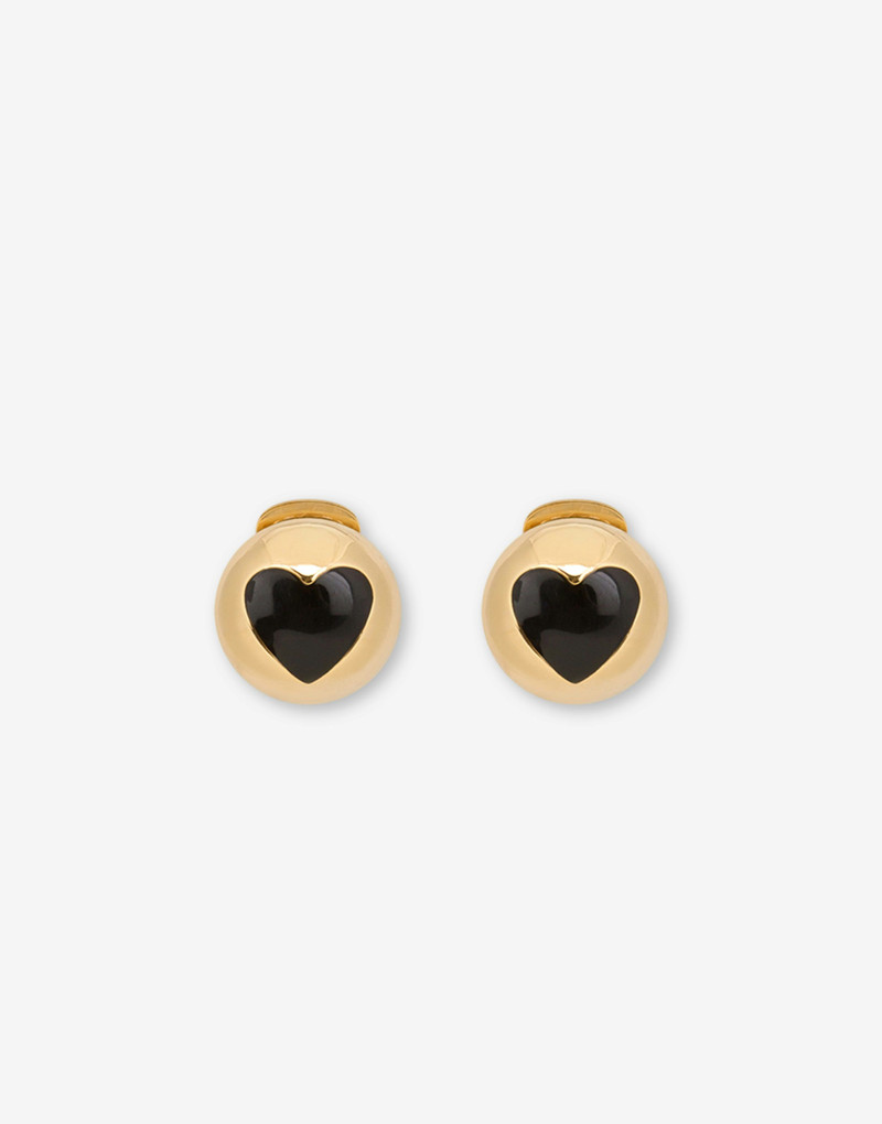 GOLD HEART BUTTONS CLIP-ON EARRINGS 1