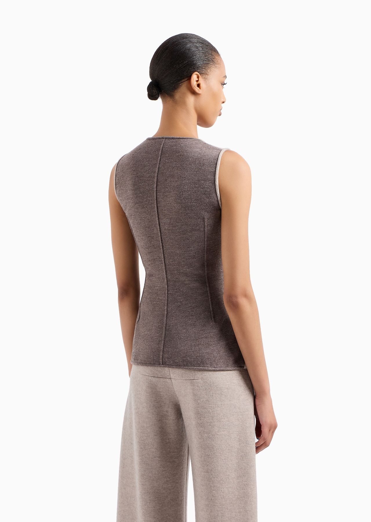 Single-breasted cashmere double cloth waistcoat - 3