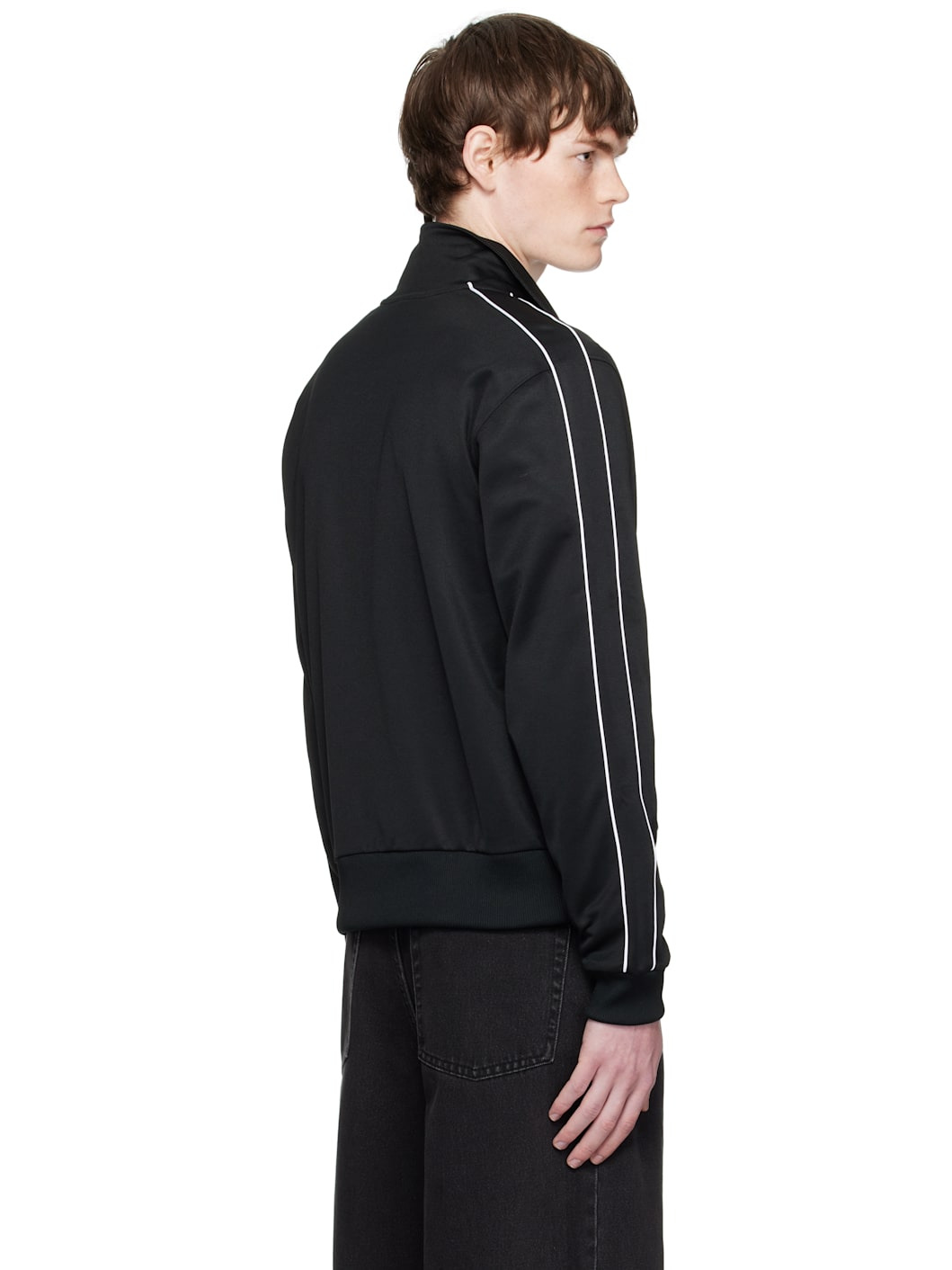 Black Paris Piqué Zip-Up Track Jacket - 3