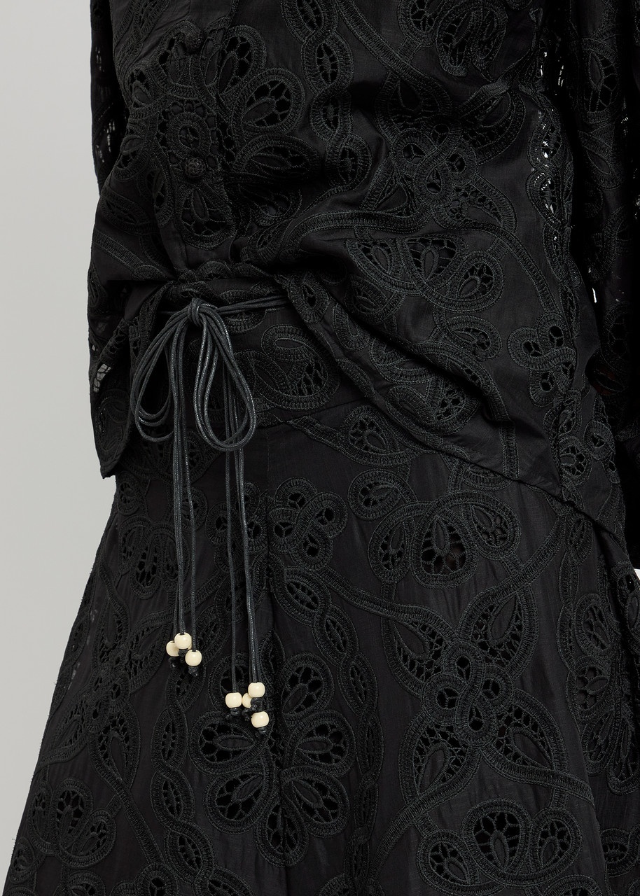 Zimmermann Rhiannon Embroidered Cotton Midi Skirt - 5