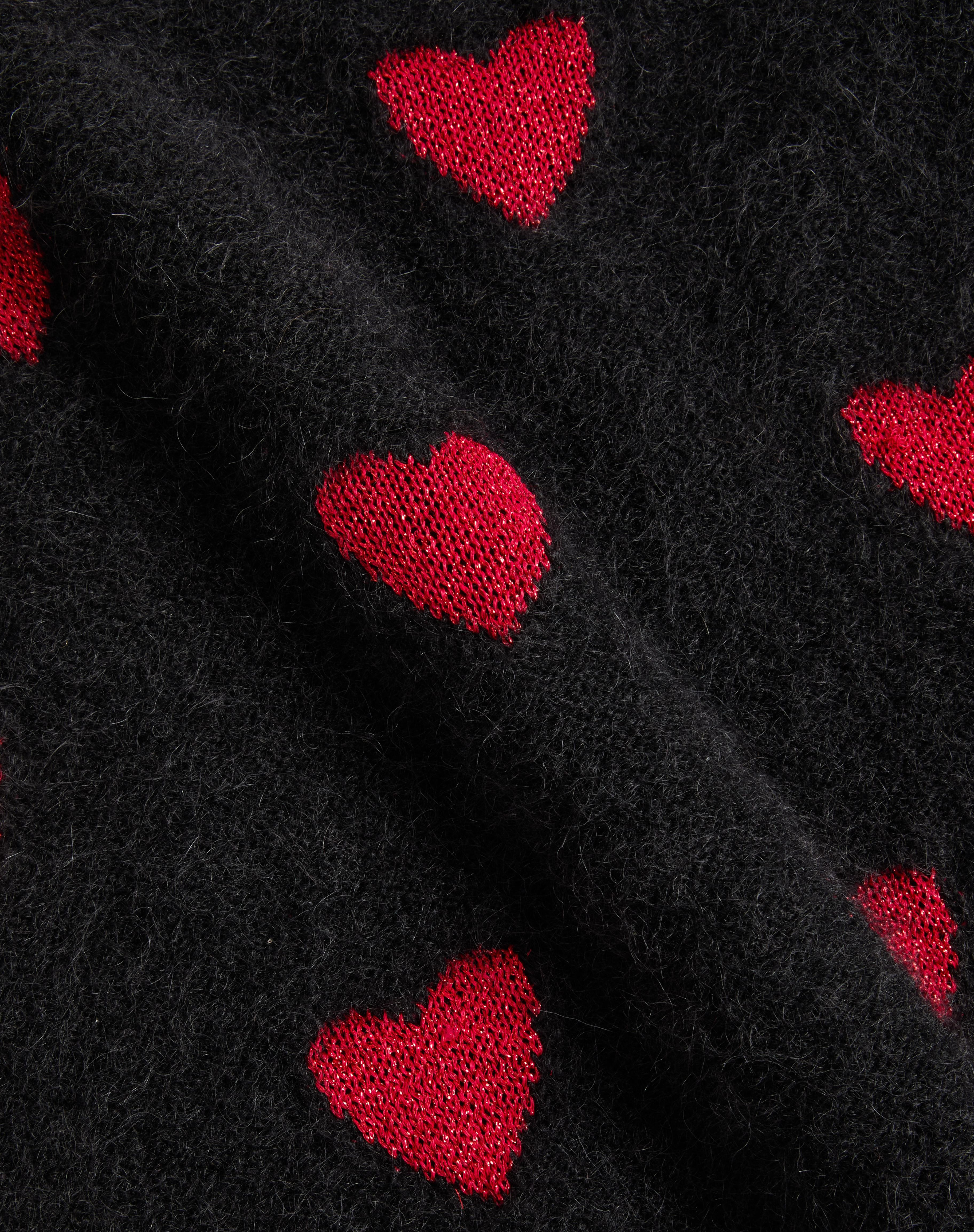 MOHAIR WOOL AND LUREX SWEATER WITH HEART JACQUARD PATTERN - 7
