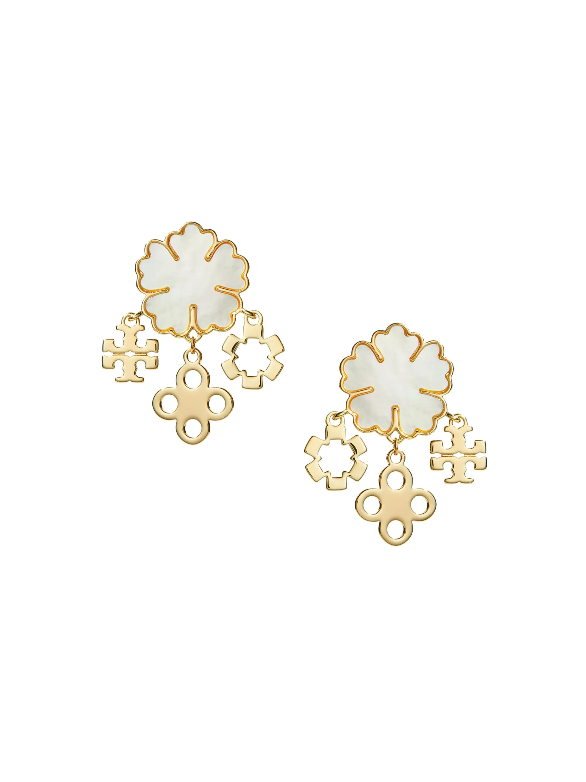 Women's Clover 18K-Gold-Plated & Mother-Of-Pearl Drop Earrings - Tory Gold Mother Of Pearl - 1