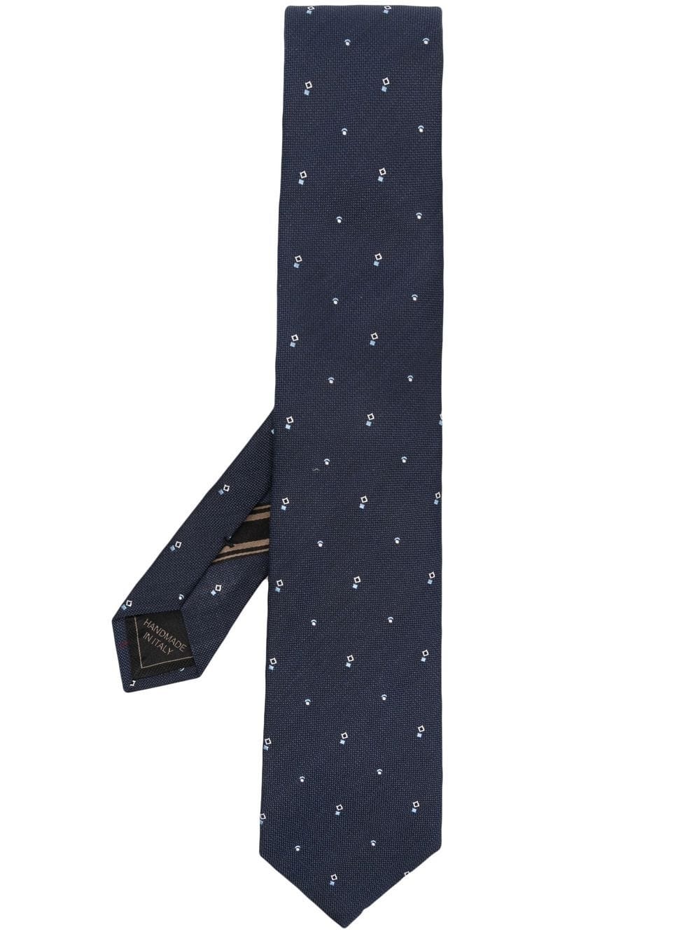 all-over embroidered-pattern tie - 1