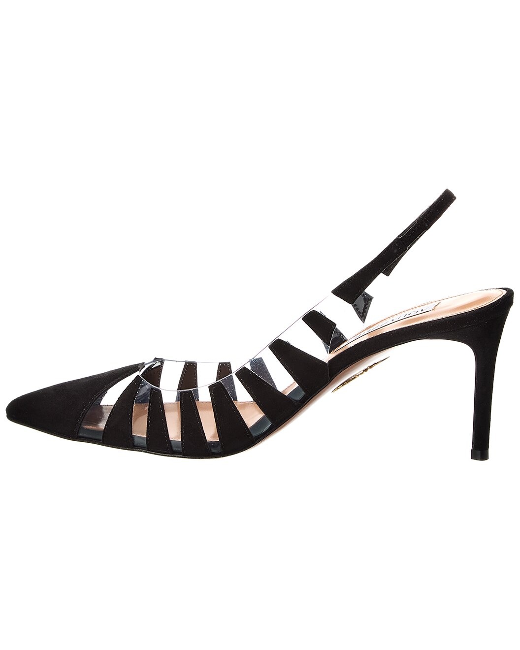 Aquazzura Hot Rumor 75 Suede & Vinyl Pump - 2
