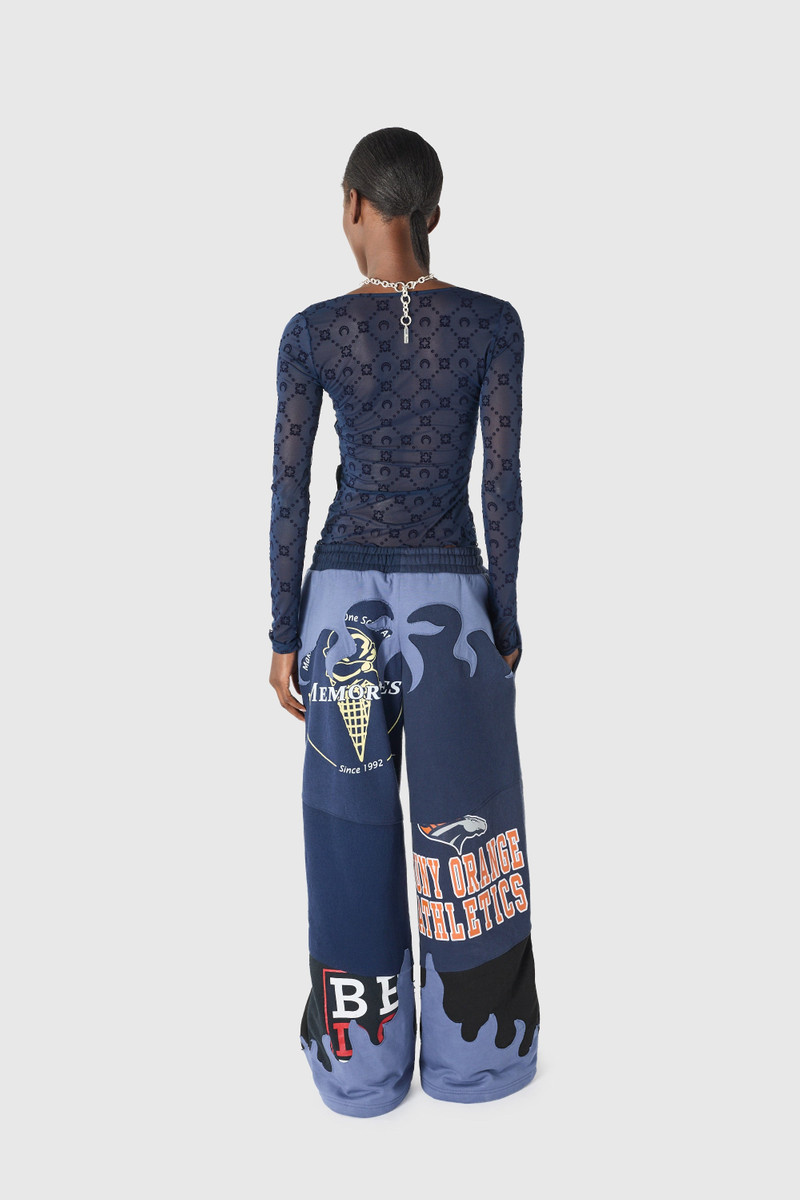 Upcycled jersey pants with flowers patches 4