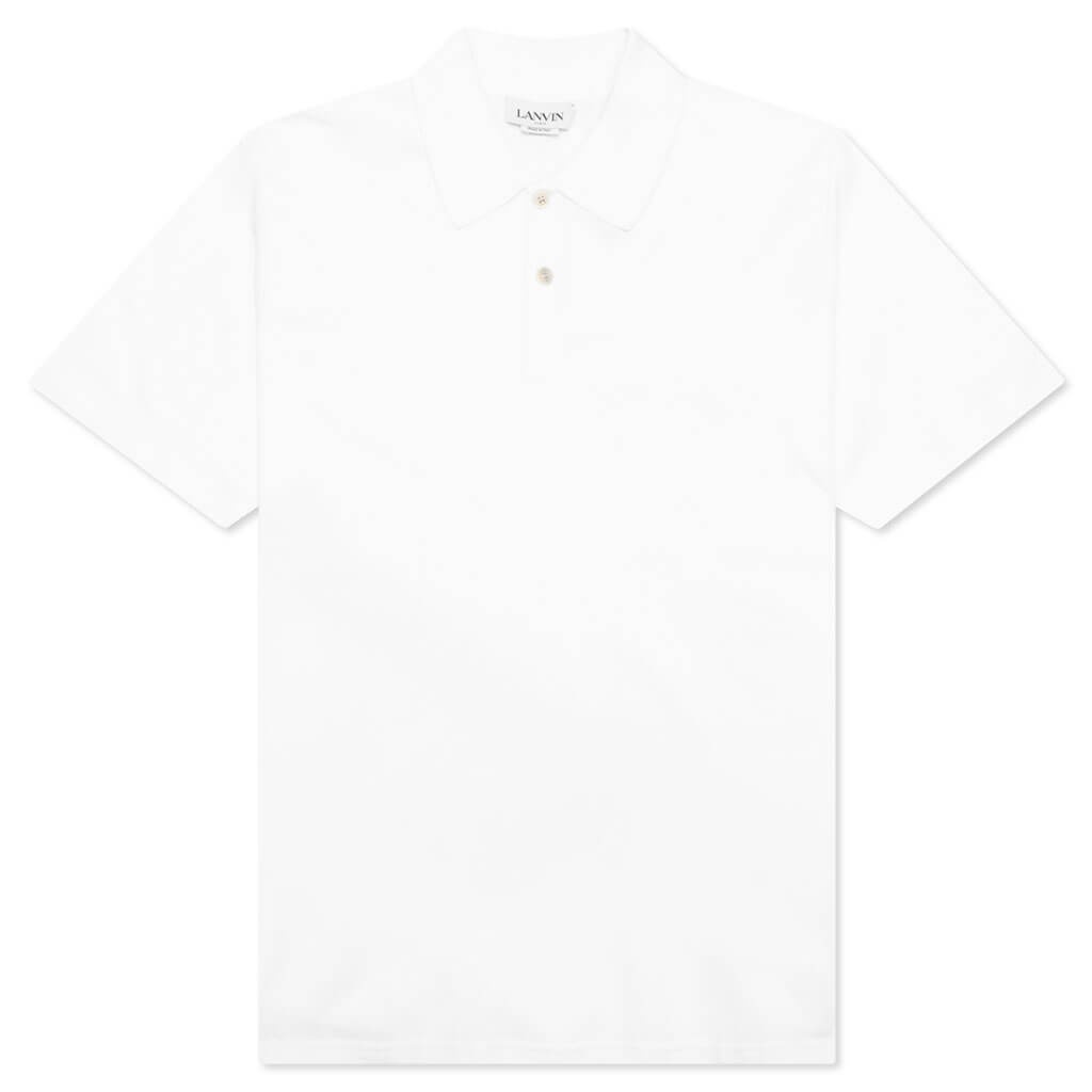 CLASSIC FIT POLO WITH LOGO EMBLEM DETAIL - OPTIC WHITE - 1