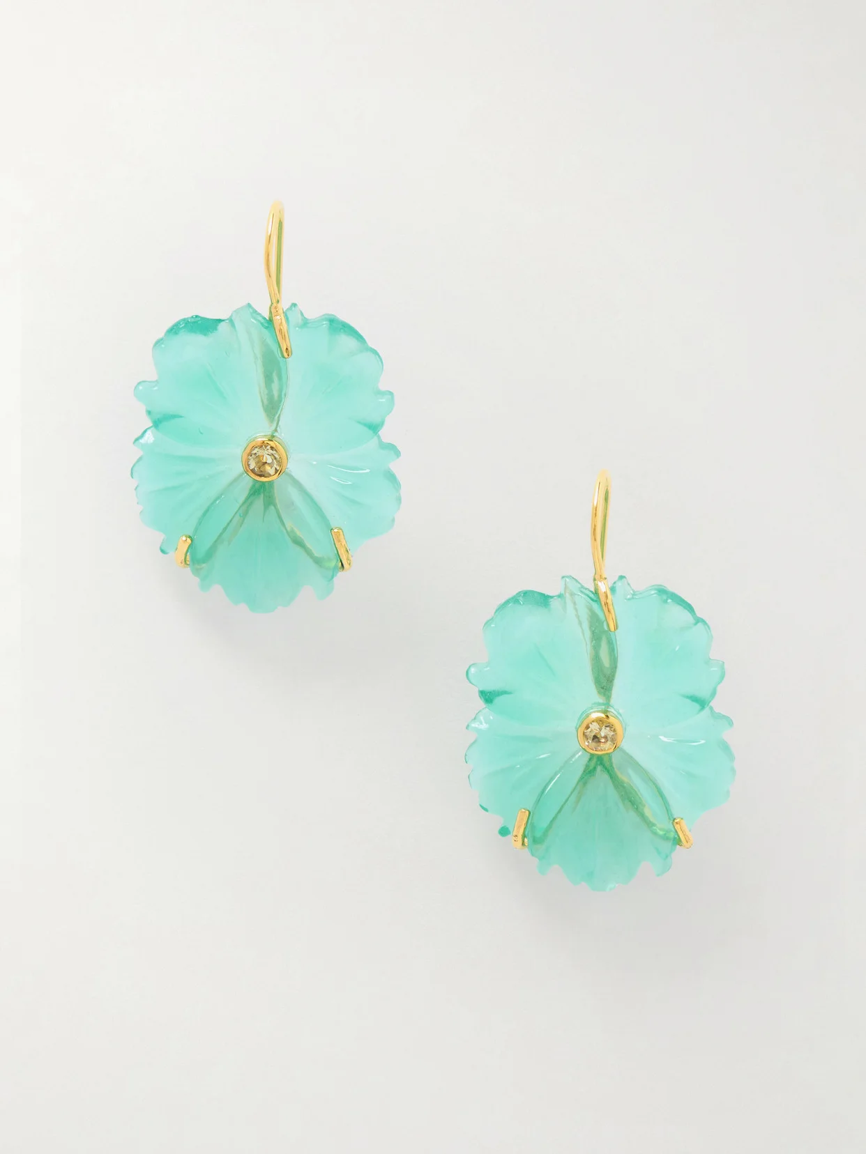 New Bloom Enamel Gold-plated, Glass And Lemon Quartz Earrings - 1