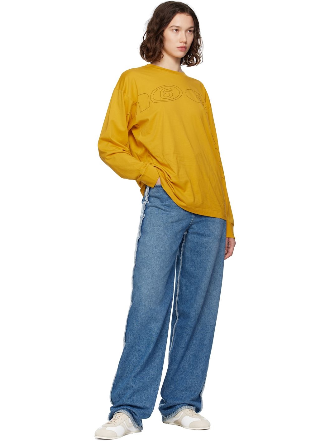 Blue Raw Edge Jeans - 4