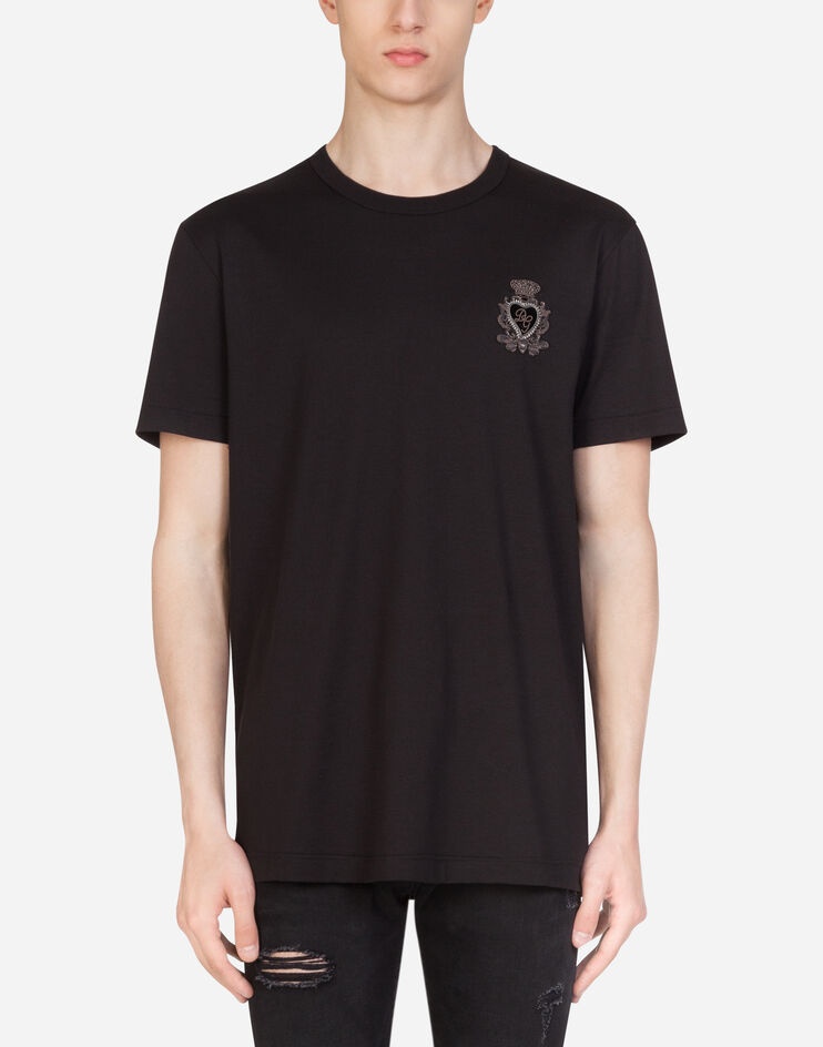 Cotton t-shirt with heraldic patch - 1