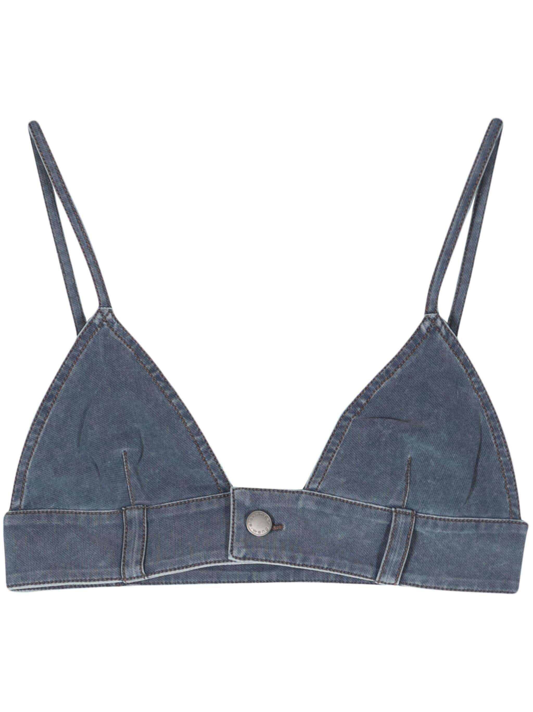 ALEXANDER WANG Women Trompe Loeil Denim Bra Top - 1