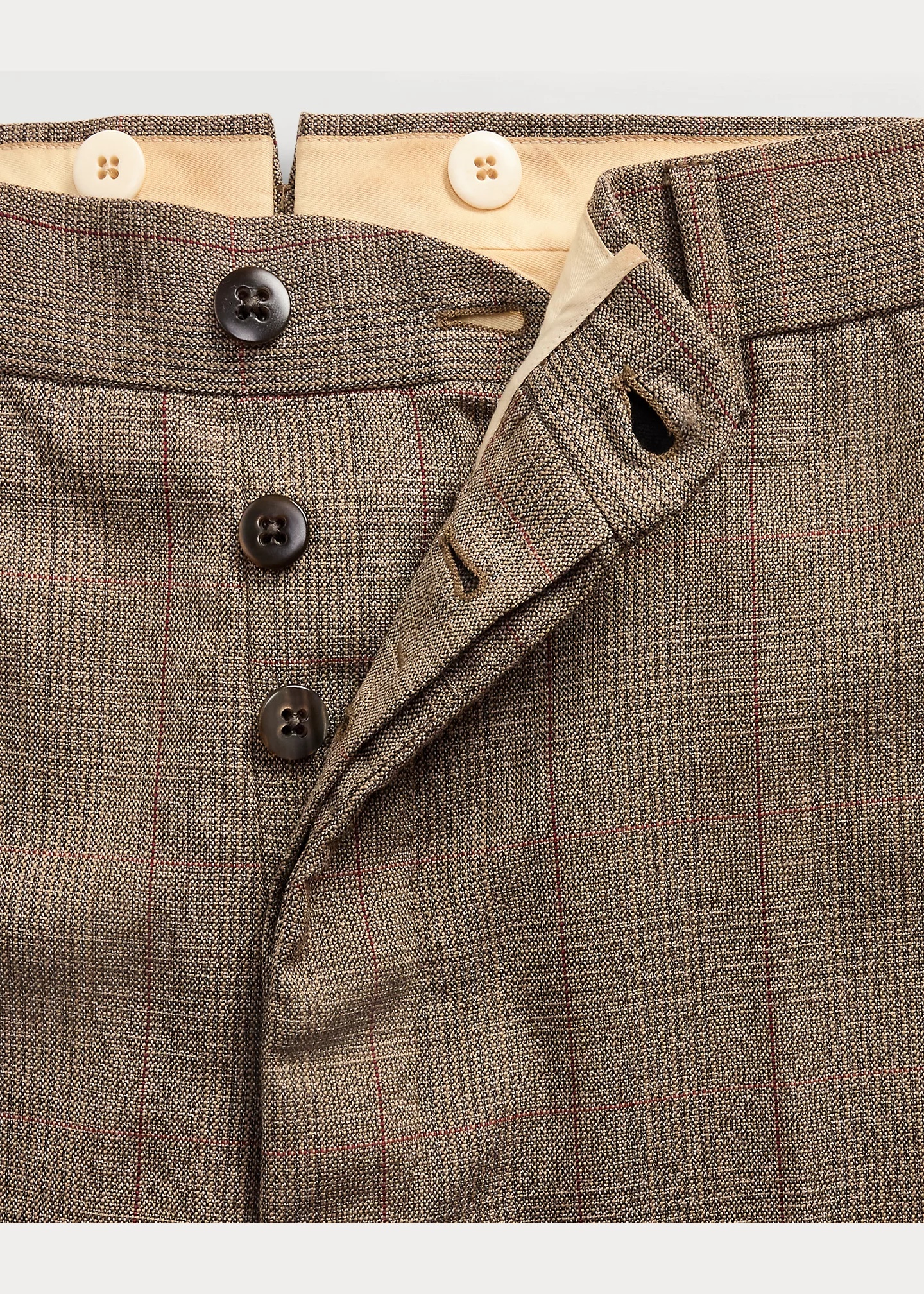Slim Fit Glen Plaid Wool Suit Trouser - 6