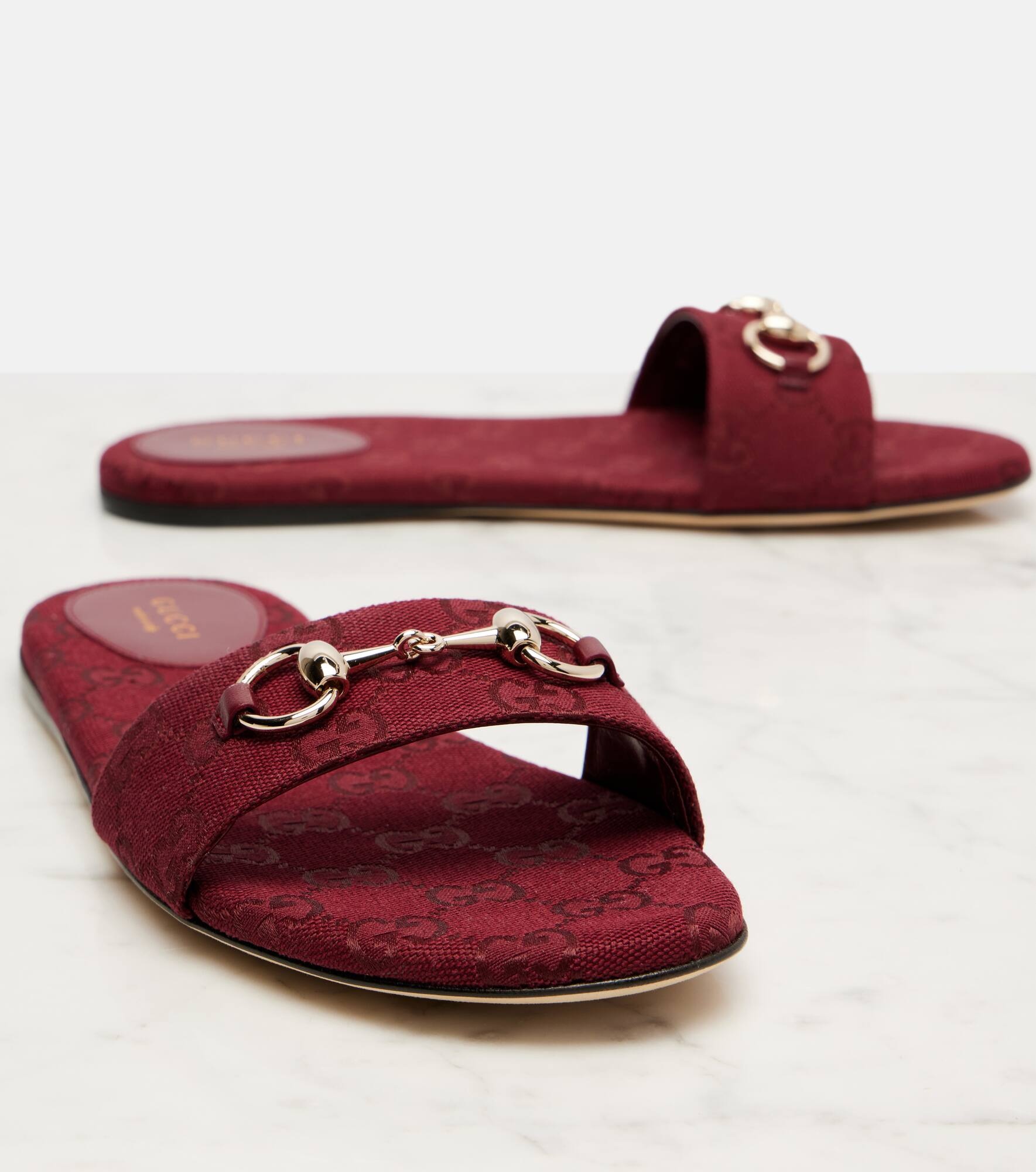 Horsebit GG canvas slides - 5