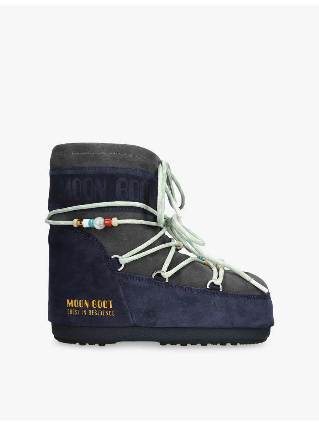 Moon Boot x Guest In Residence Icon Beaded Low Suede Boots - 1