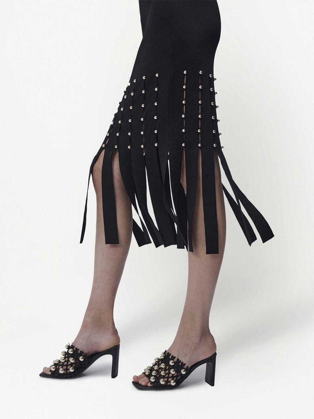 Katarina pearl-detail midi skirt - 5