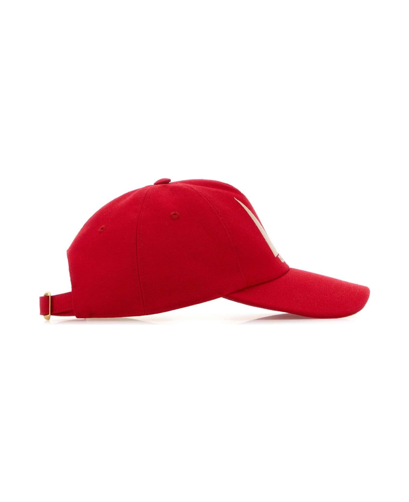 Red Cotton Baseball Cap - 2
