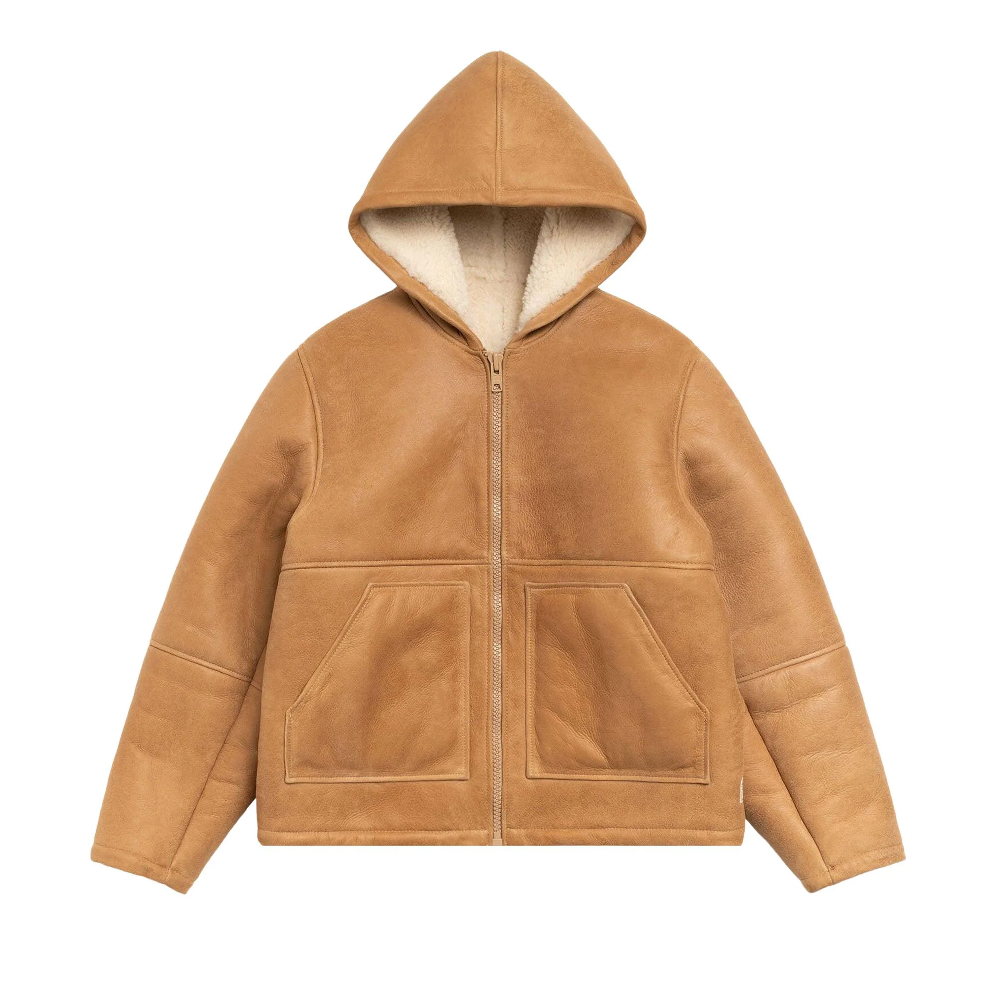 Stussy Shearling Hooded Jacket 'Tan' - 1