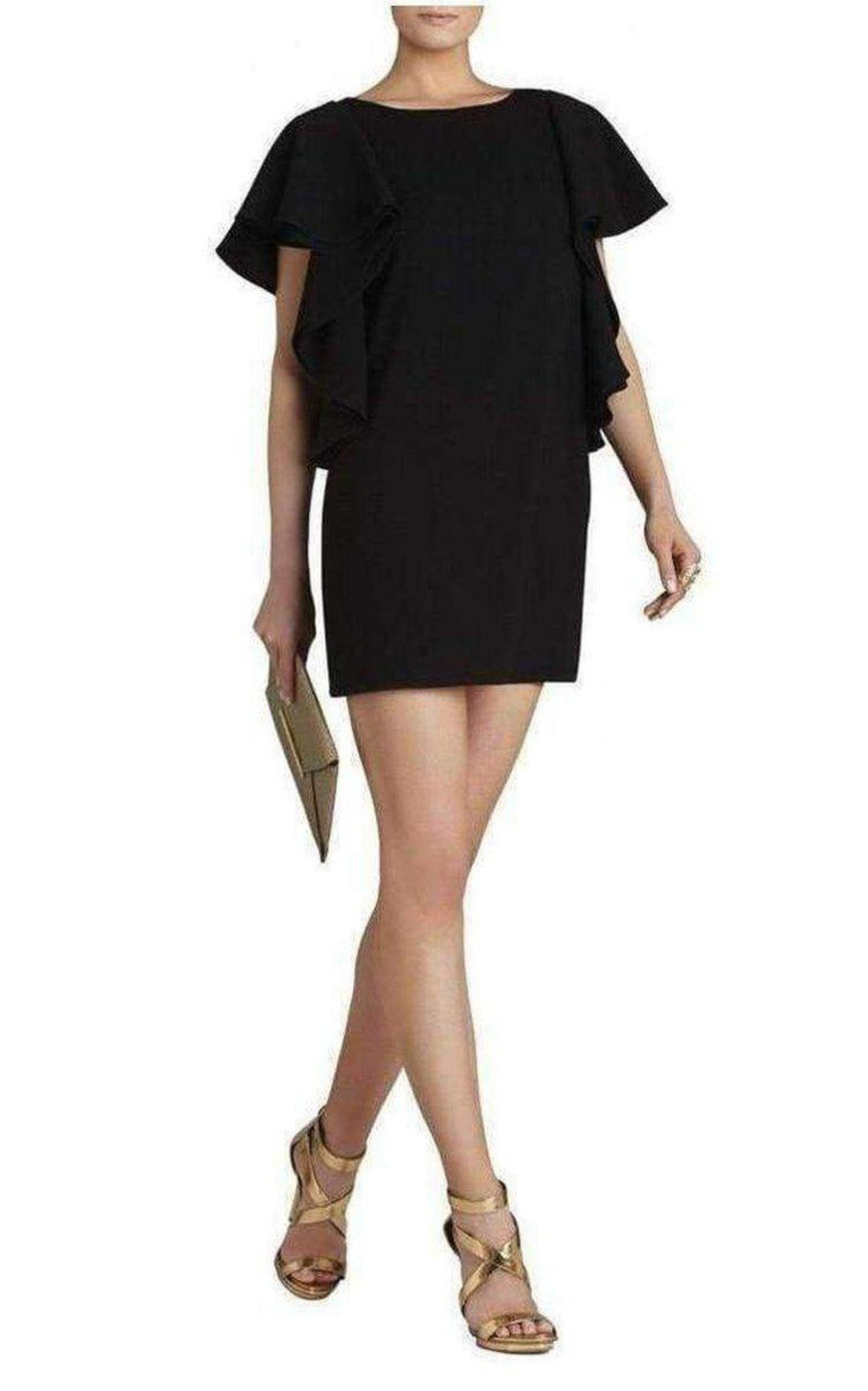 BCBGMAXAZRIA - Black Solace Ruffle Sleeve Dress - 2