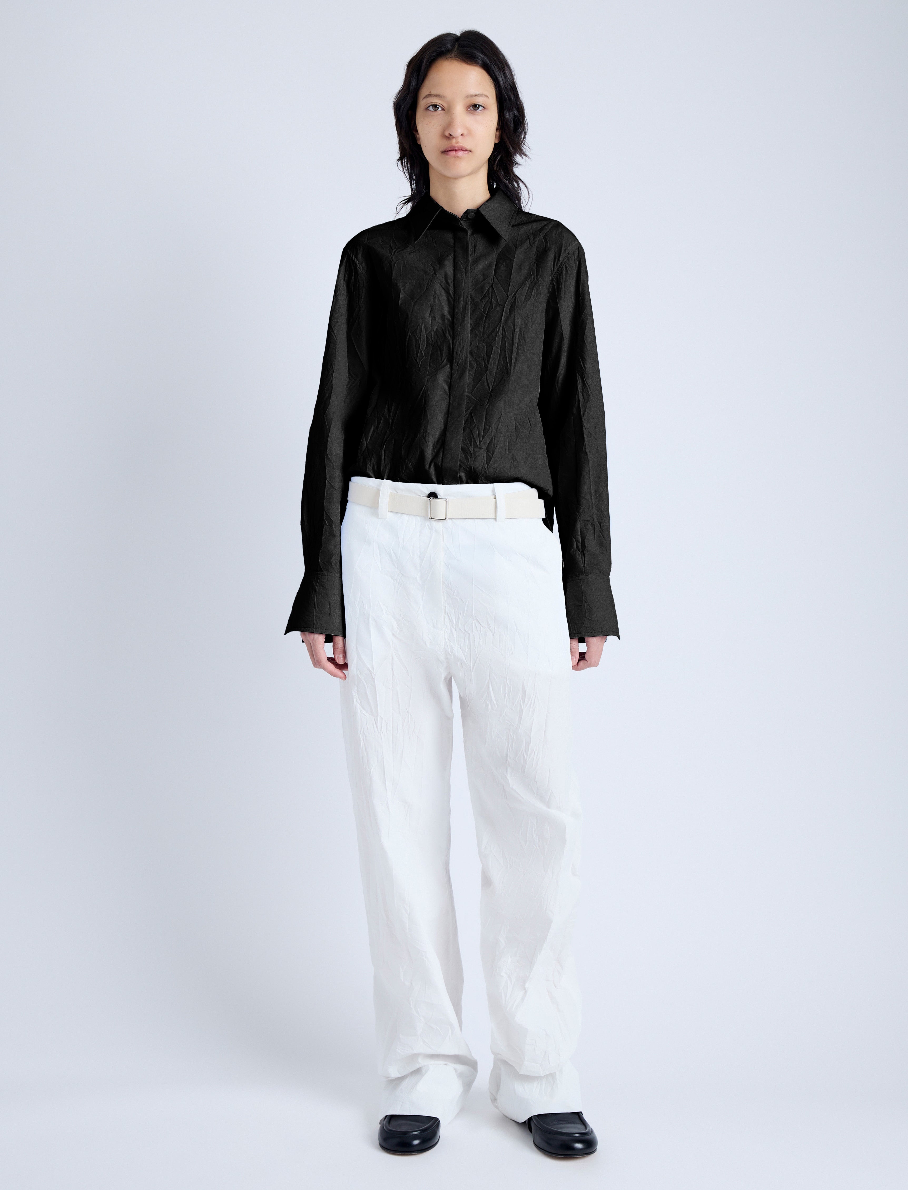 Allen Shirt in Crinkled Cotton Gabardine - 3