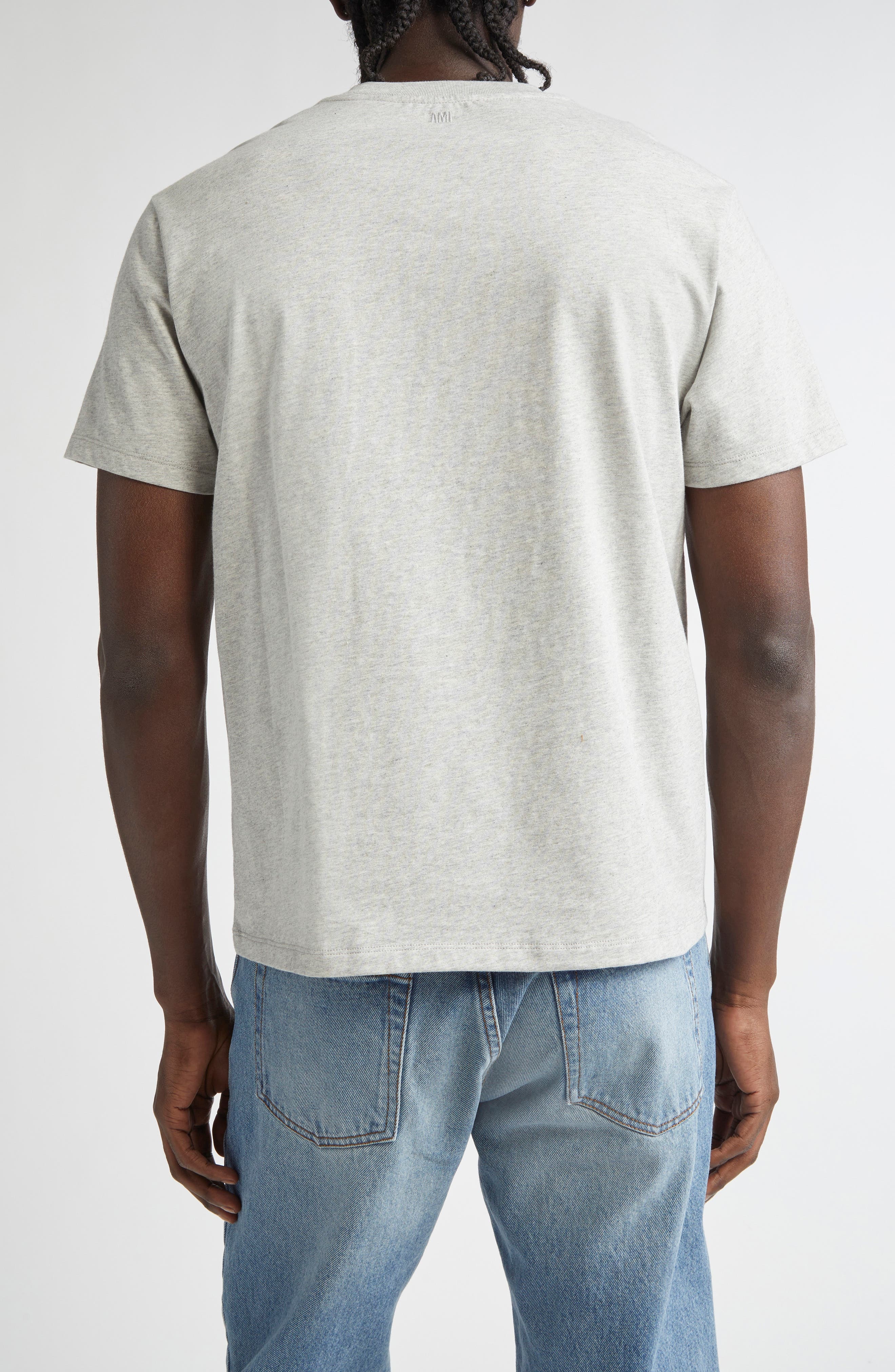 AMI PARIS Ami de Coeur Organic Cotton T-Shirt in Heather Ash Grey/0951 at Nordstrom - 2