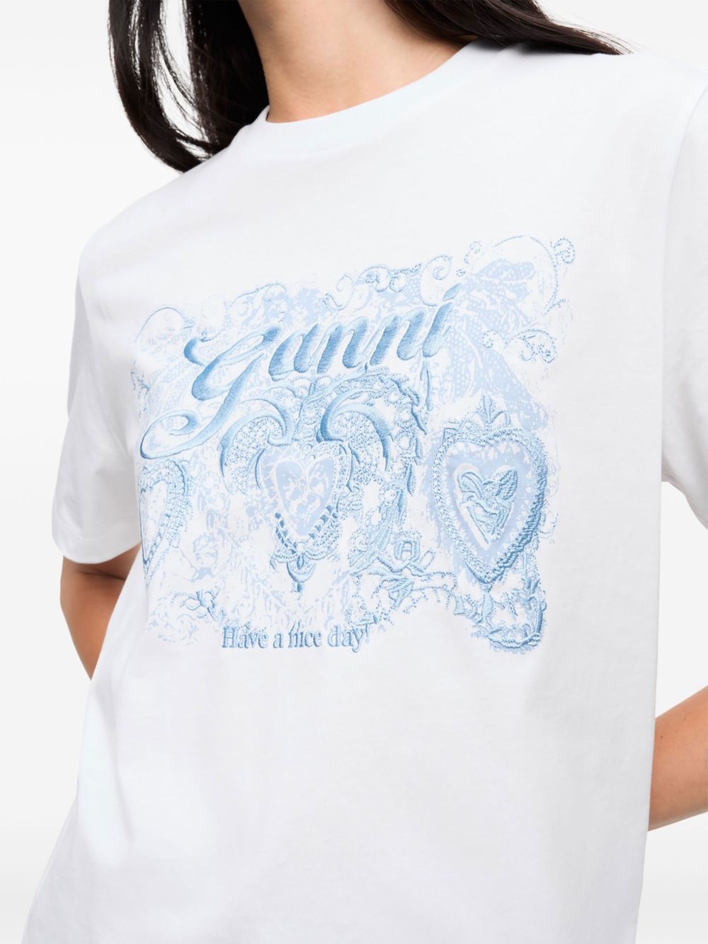 motif-embroidered T-shirt - 5