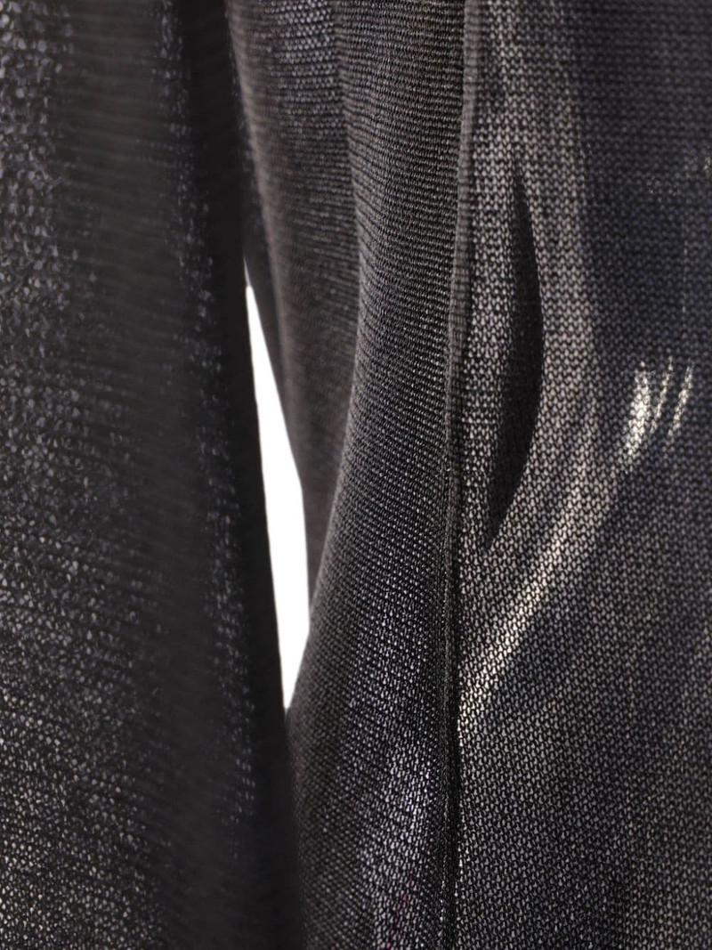 semi-sheer asymmetric-neck cardigan 3