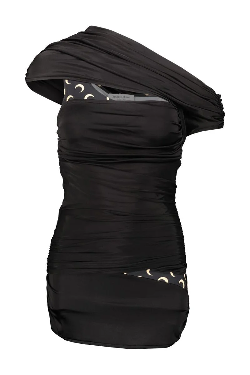 MARINE SERRE JERSEY BODY SHELTER JERSEY DRAPED OFF SHOULDER TOP CLOTHING - 1