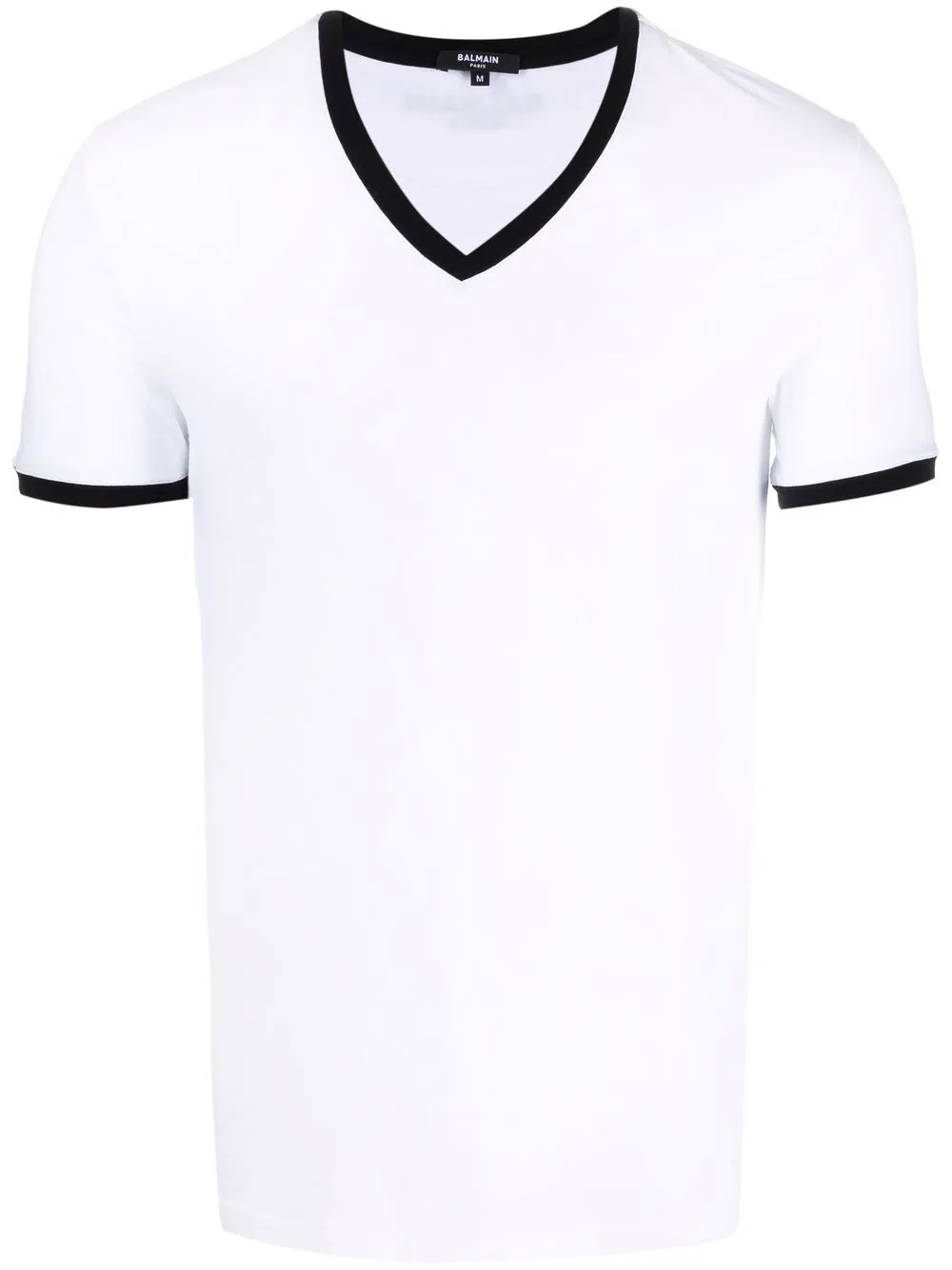 contrast-trim V-neck T-shirt - 1