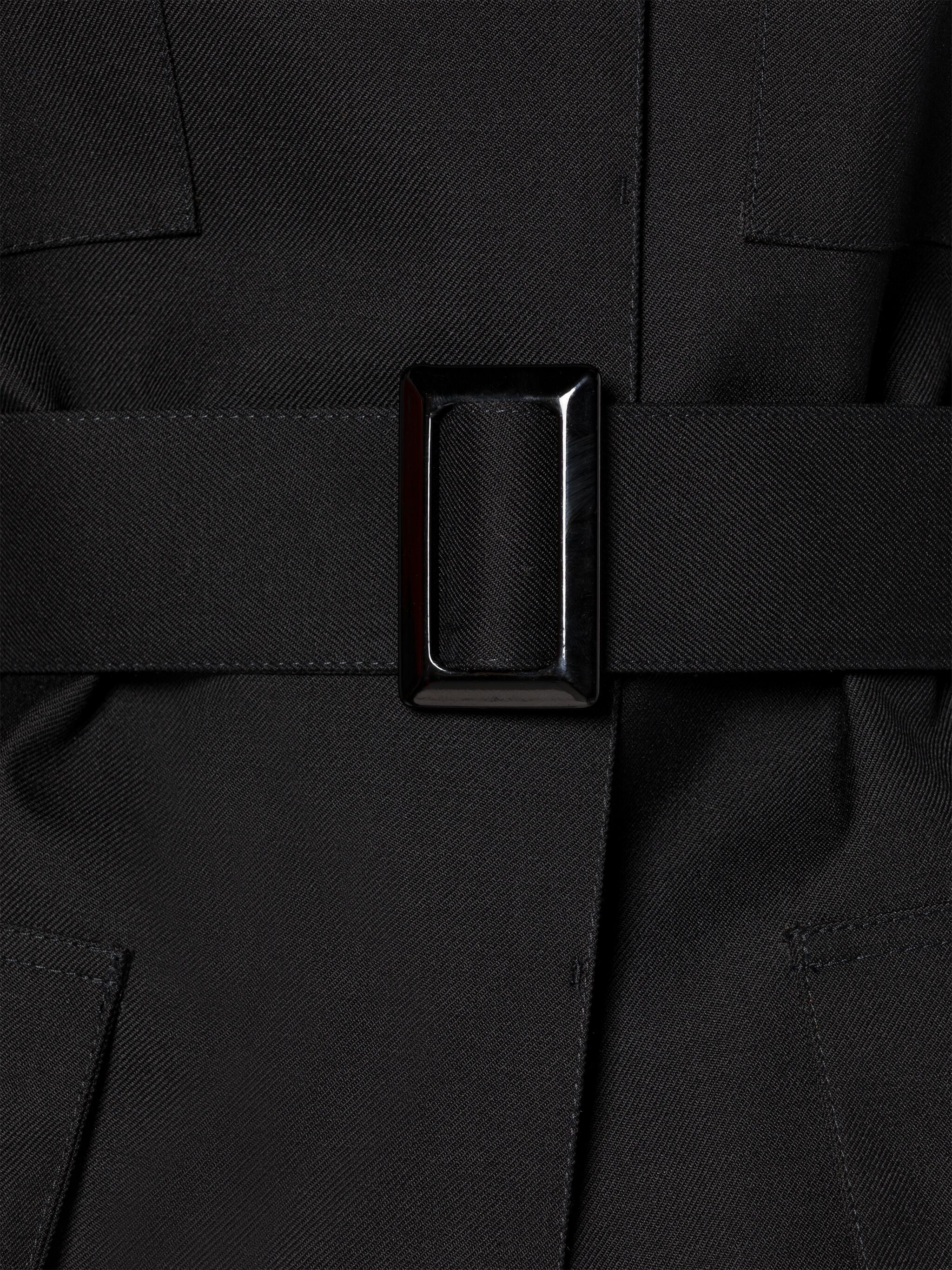CAMDEN BLACK BONDED WOOL COAT - 6