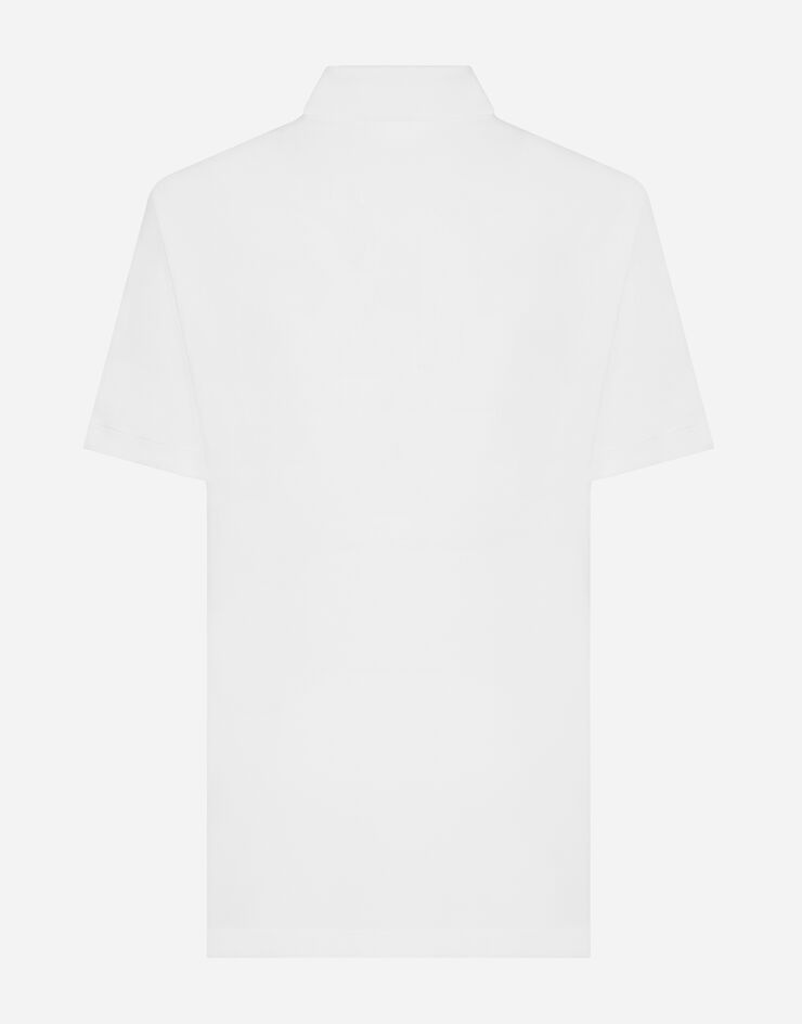 Cotton piqué polo-shirt with lurex embroidery - 2