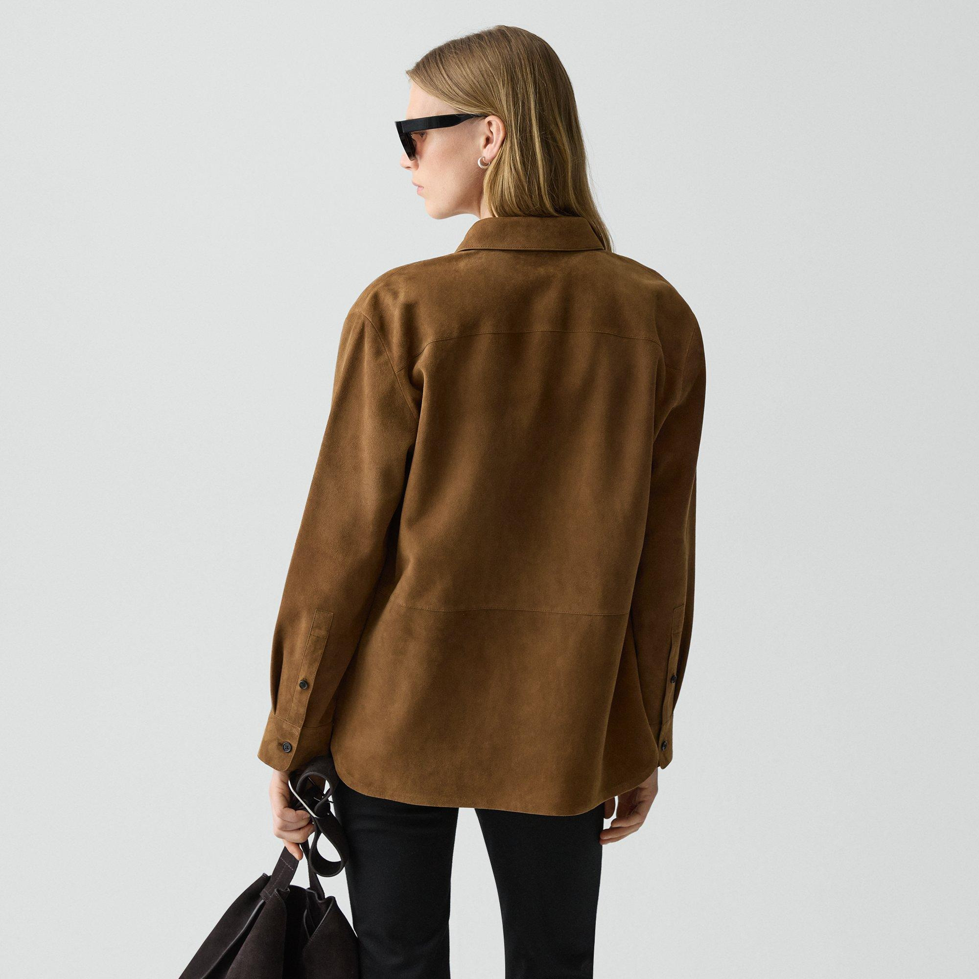 Classic Menswear Shirt in Suede - 4