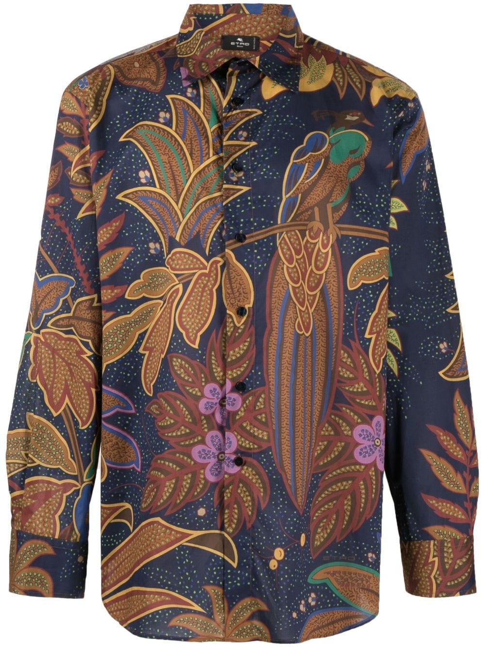 botanical-print cotton shirt - 1