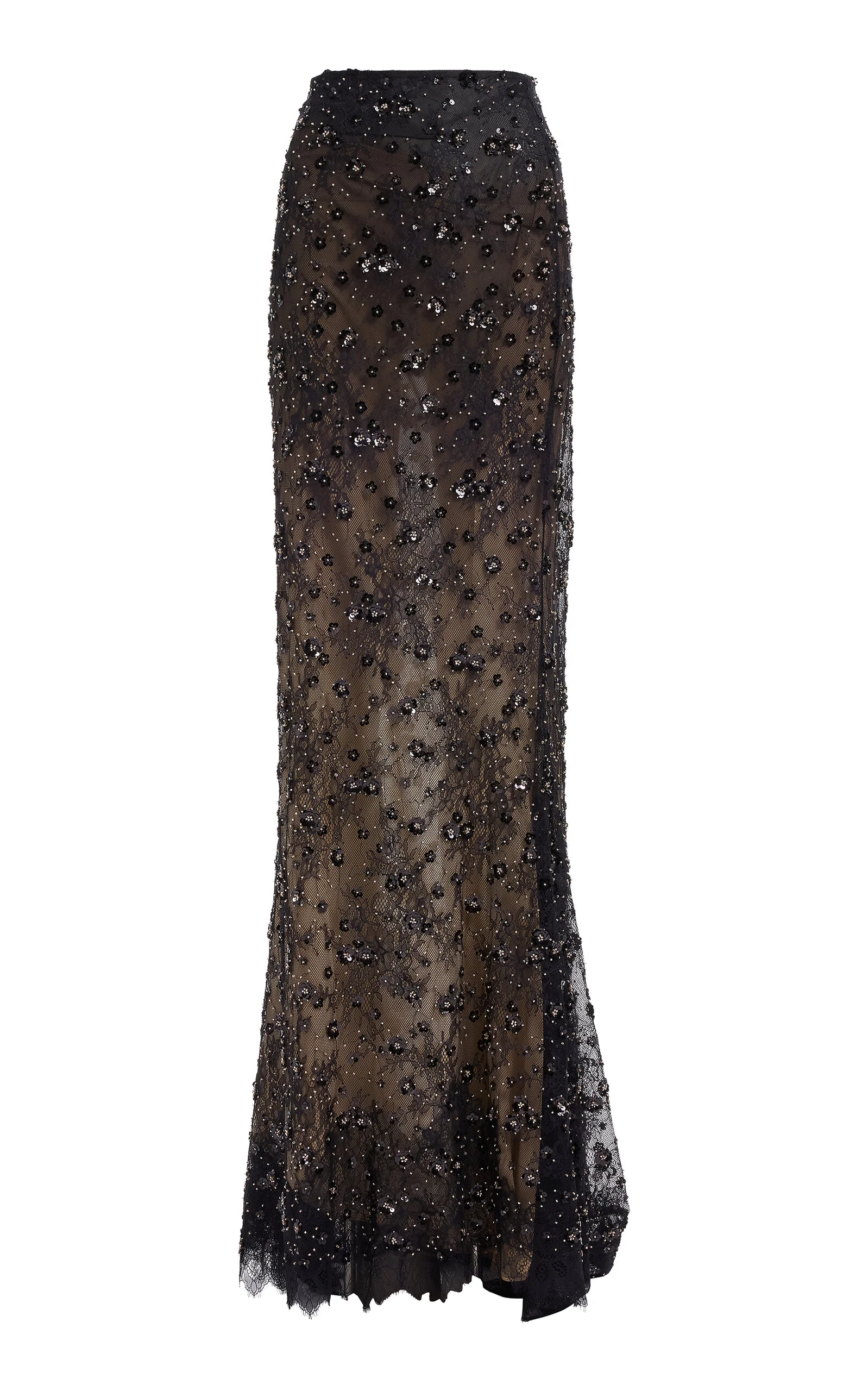 Embellished Lace Midi Skirt black - 1